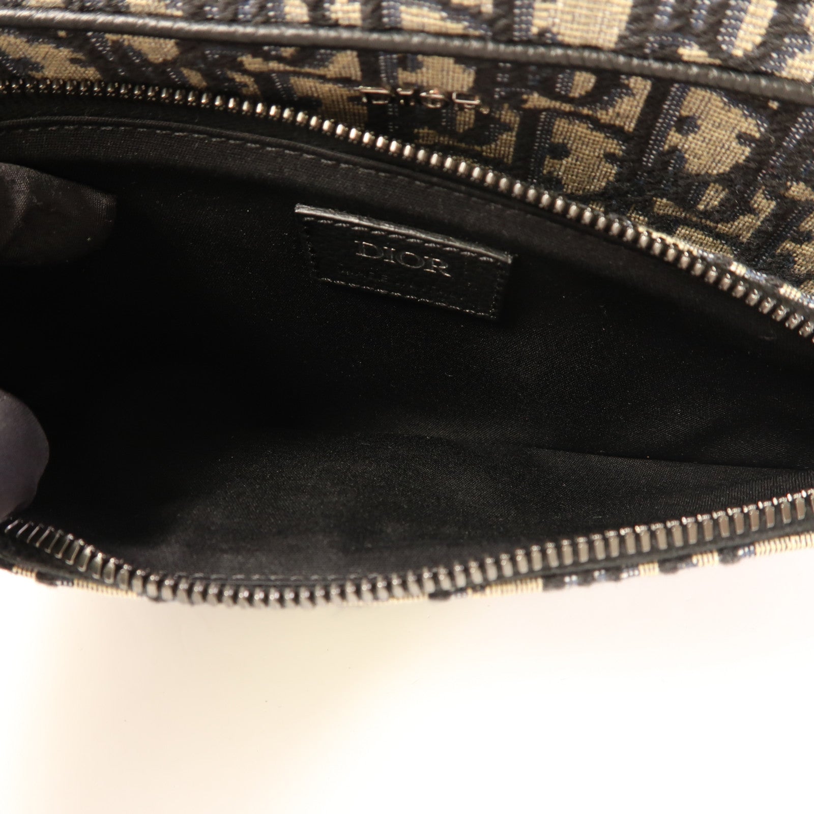Dior 帆布Saddle Triple Pouch銀扣肩背袋