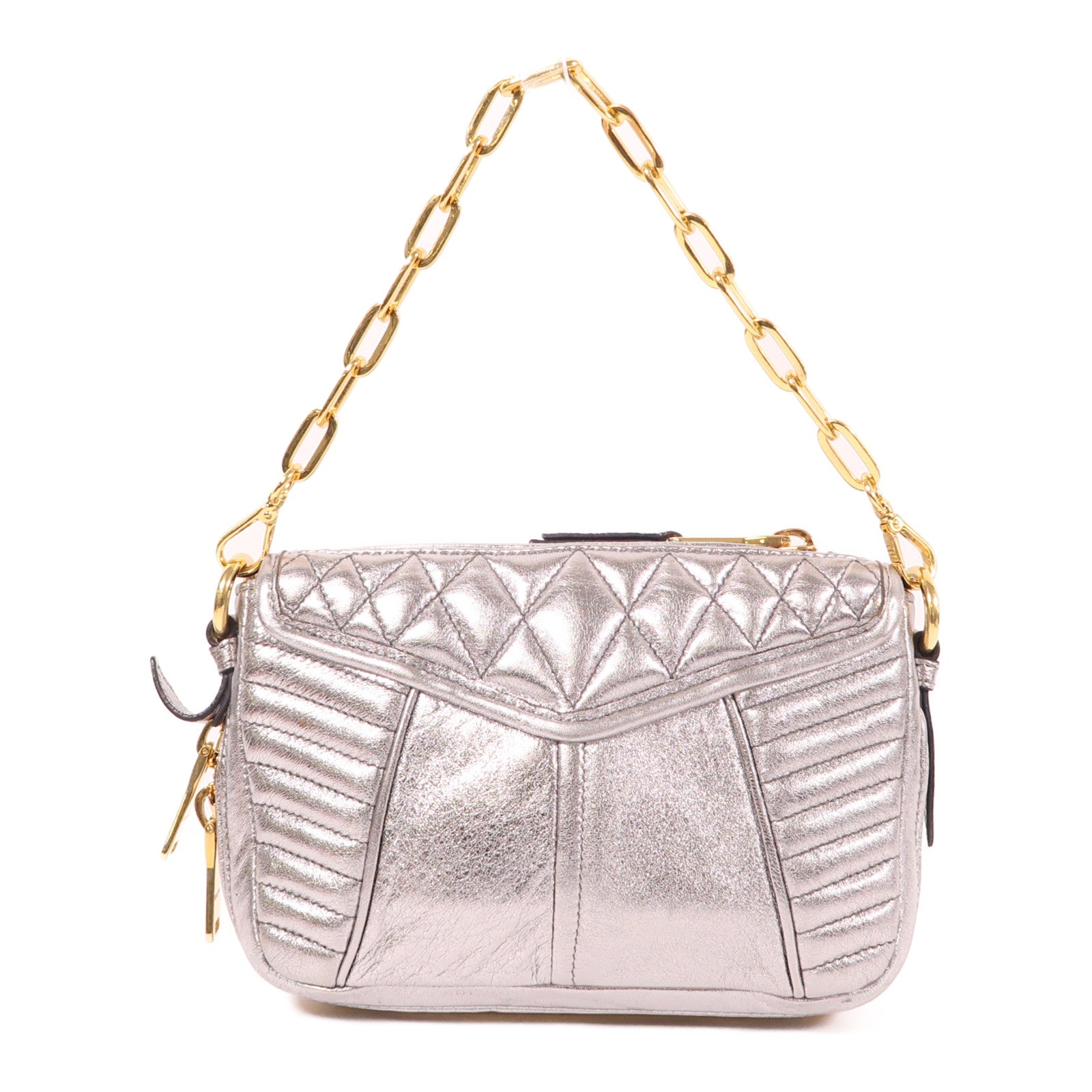 Miu Miu 牛皮皮革Shoulder Bag金扣手挽肩背兩用袋