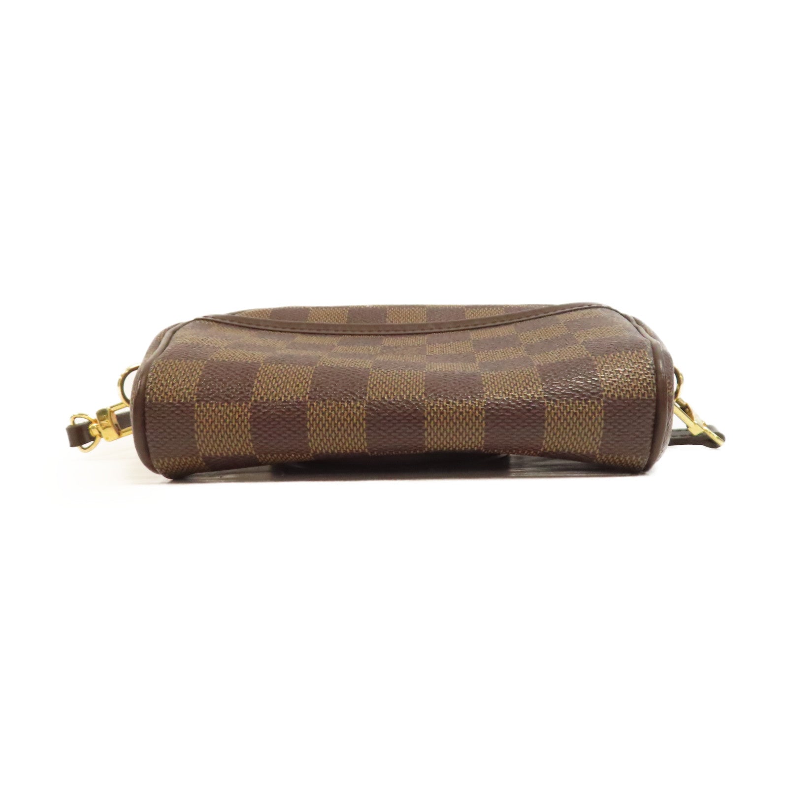 LOUIS VUITTON Damier Pochette Ipanema金扣肩背袋啡色