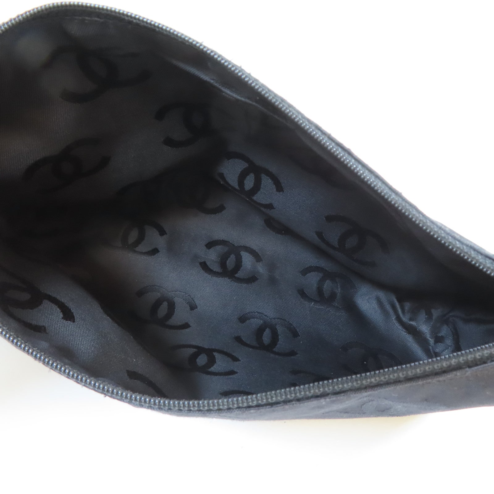 CHANEL 菱格牛皮皮革Vintage Handbag金扣金扣黑色