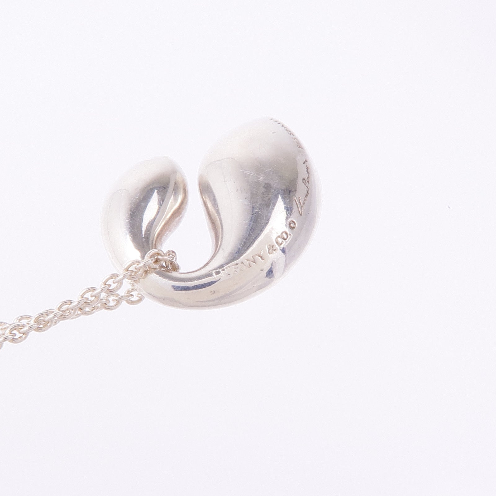 TIFFANY＆CO 925純銀Elsa Peretti Double Teardrop項鍊