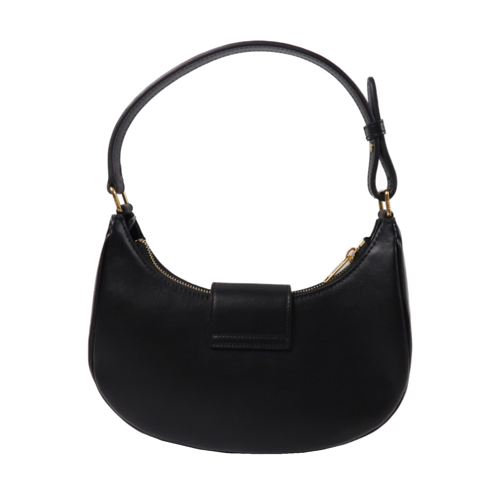 CELINE 牛皮皮革Medium Ava Triomphe金扣肩背袋黑色
