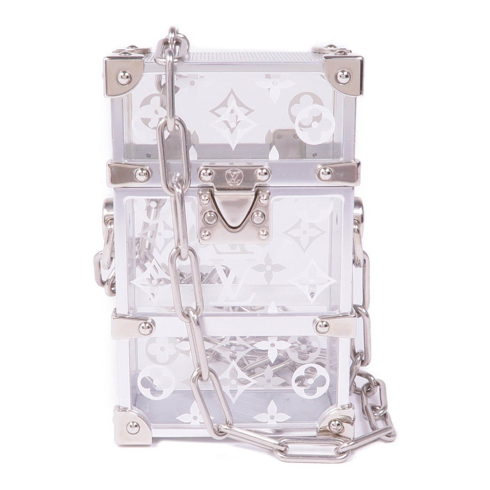 LOUIS VUITTON PVC Trunk Box Shoulder銀扣鏈帶肩背袋
