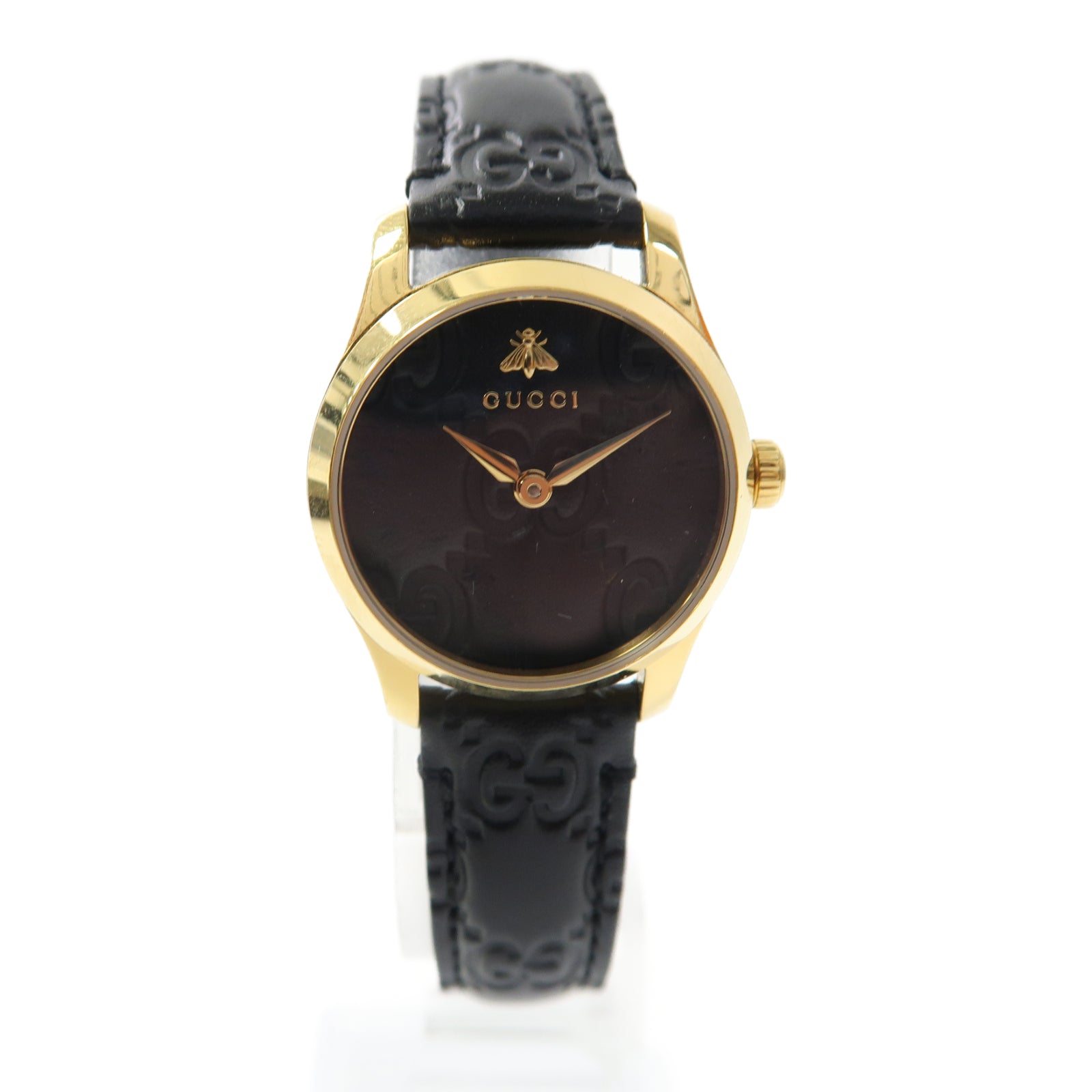 GUCCI Gucci Watch皮革/不鏽鋼手錶使用機芯黑色