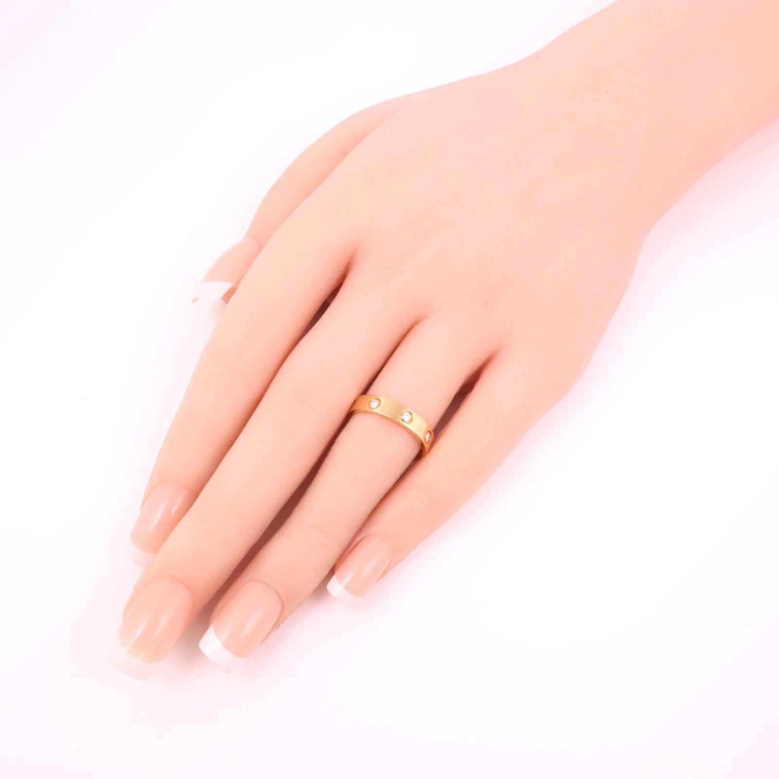 CARTIER 18K玫瑰金Love Ring Small Model 8 Diamonds鑽石戒指Cartier#53