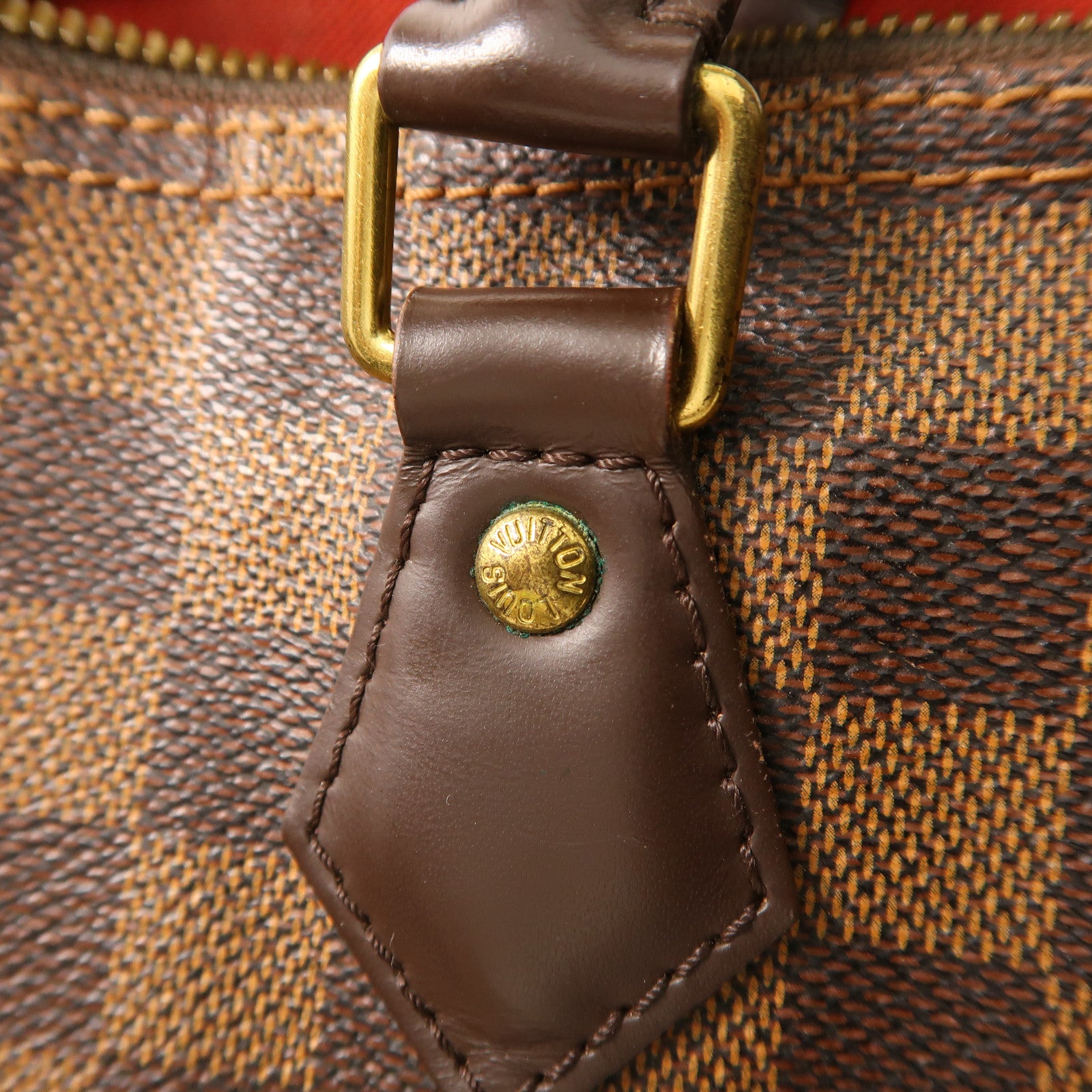 LOUIS VUITTON Damier Speedy Bandouliere 30金扣手挽肩背兩用袋棕色