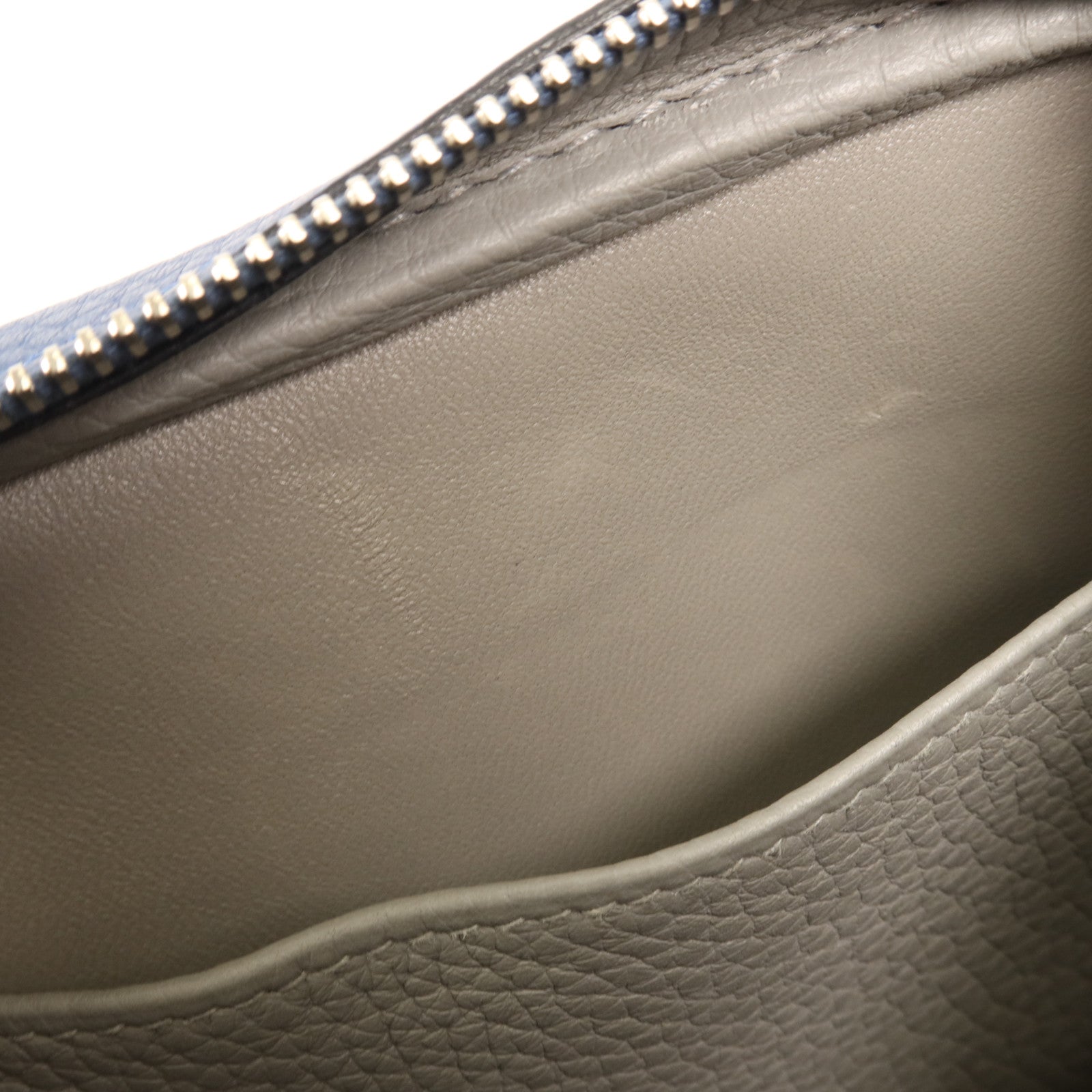 HERMES Clemence皮革Lindy 30銀扣手挽肩背兩用袋Bleu Brighton