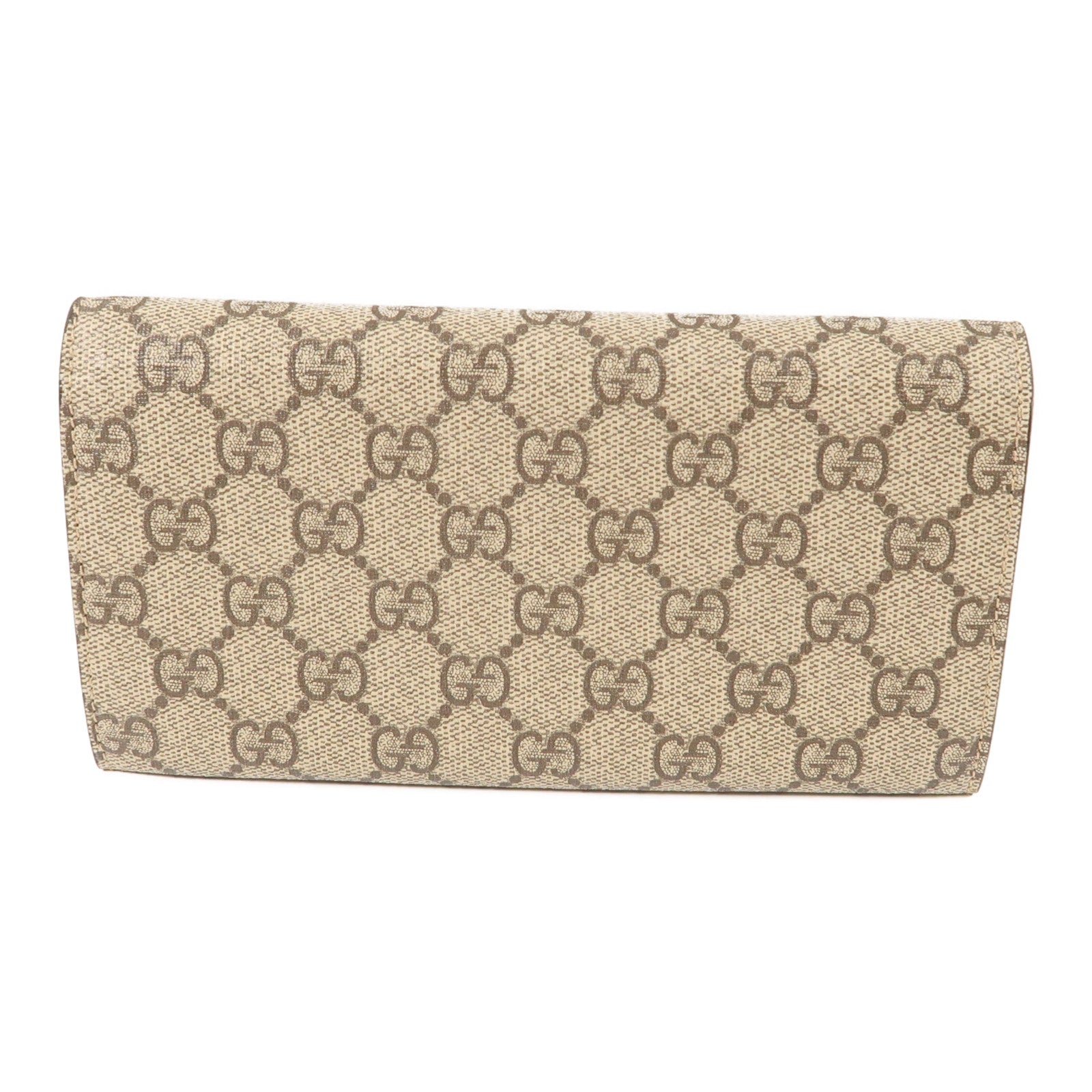 GUCCI 塗層帆布Long Wallet金扣長錢包
