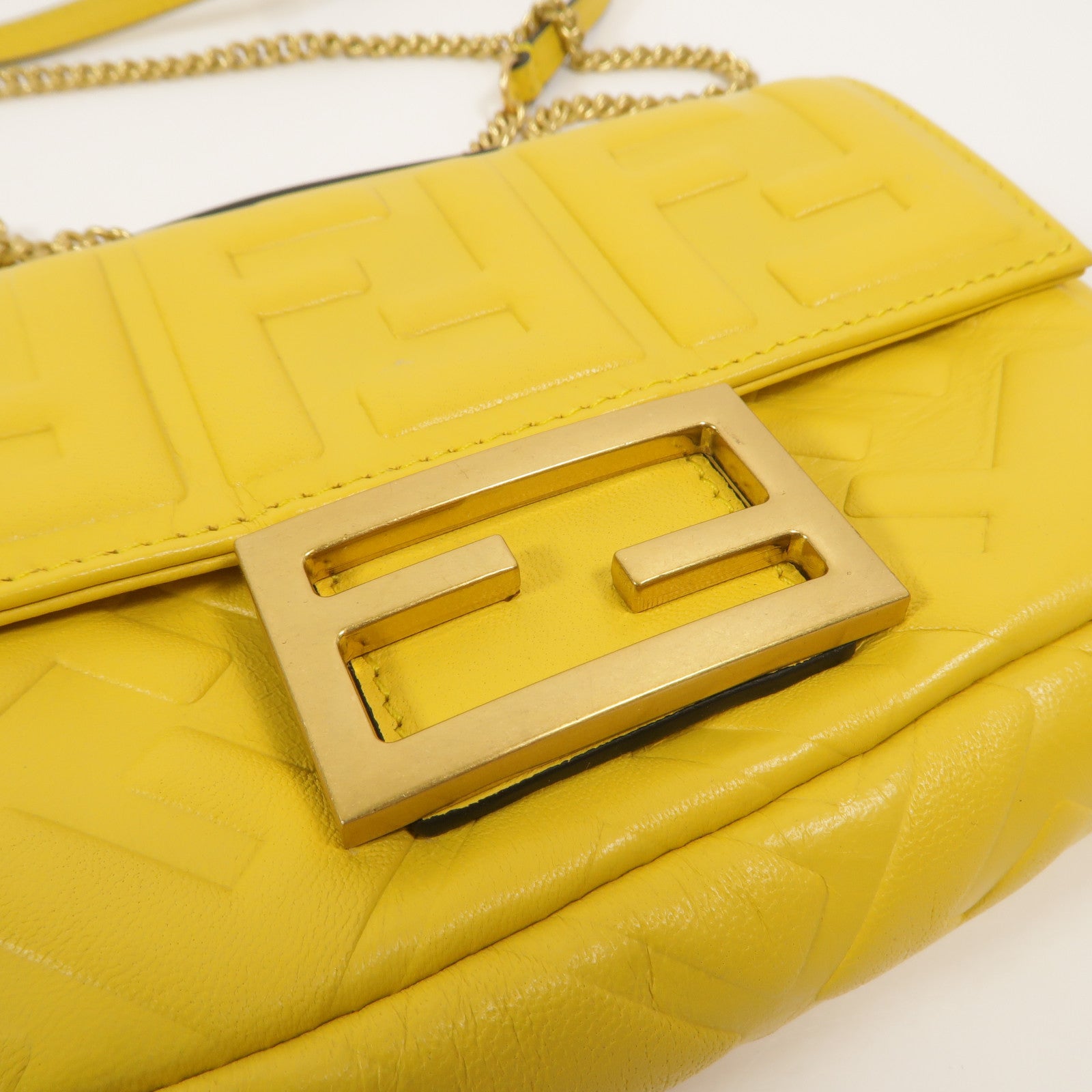 FENDI 牛皮皮革Baguette Mini手挽肩背兩用袋