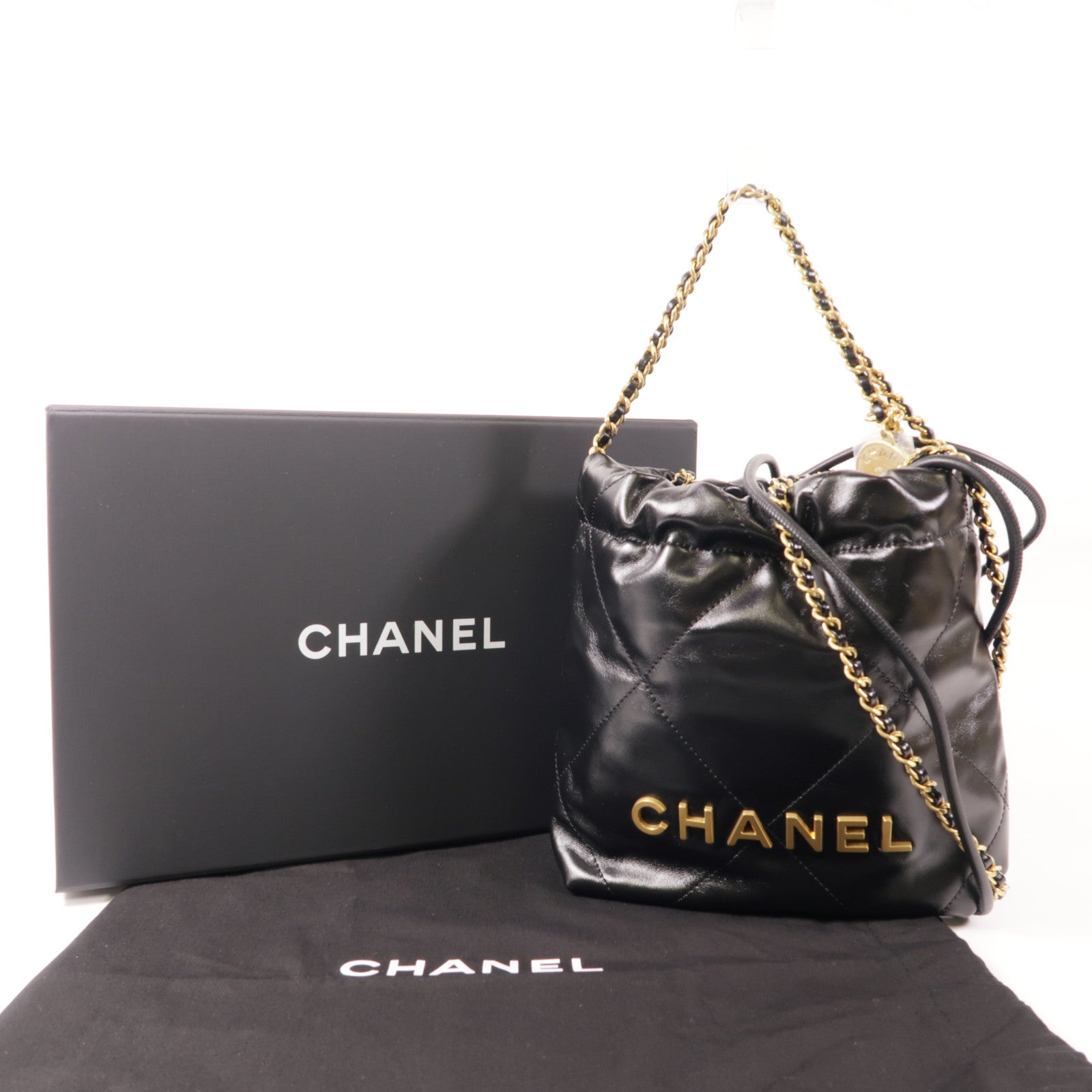 CHANEL 羊皮皮革Chanel 22 Mini金扣肩背袋