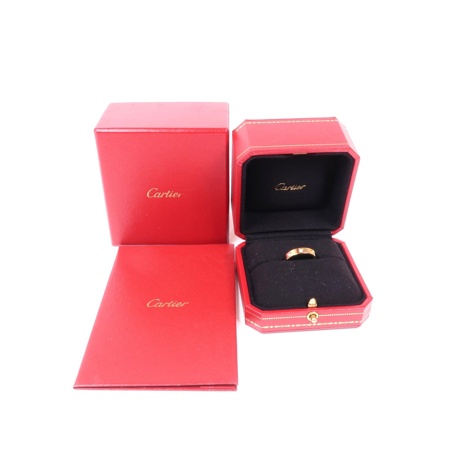 CARTIER 18K玫瑰金Love Ring Small Model 8 Diamonds鑽石戒指Cartier#53