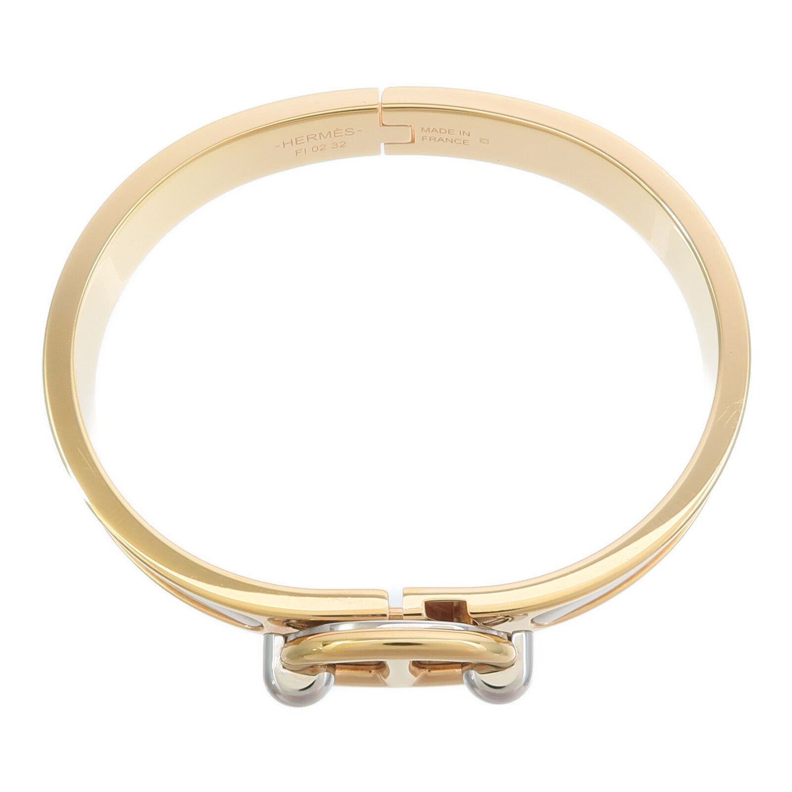 HERMES 琺瑯/金屬Mini Clic Chaine D'Ancre手鐲