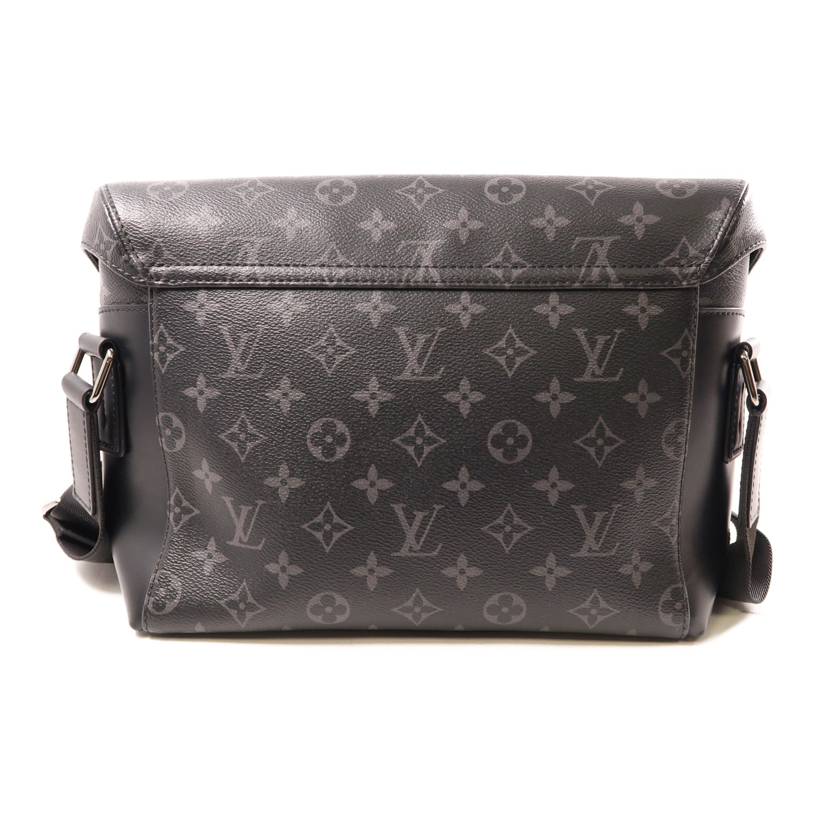 LOUIS VUITTON Monogram Eclipse Messenger PM Voyager銀扣肩背袋黑色