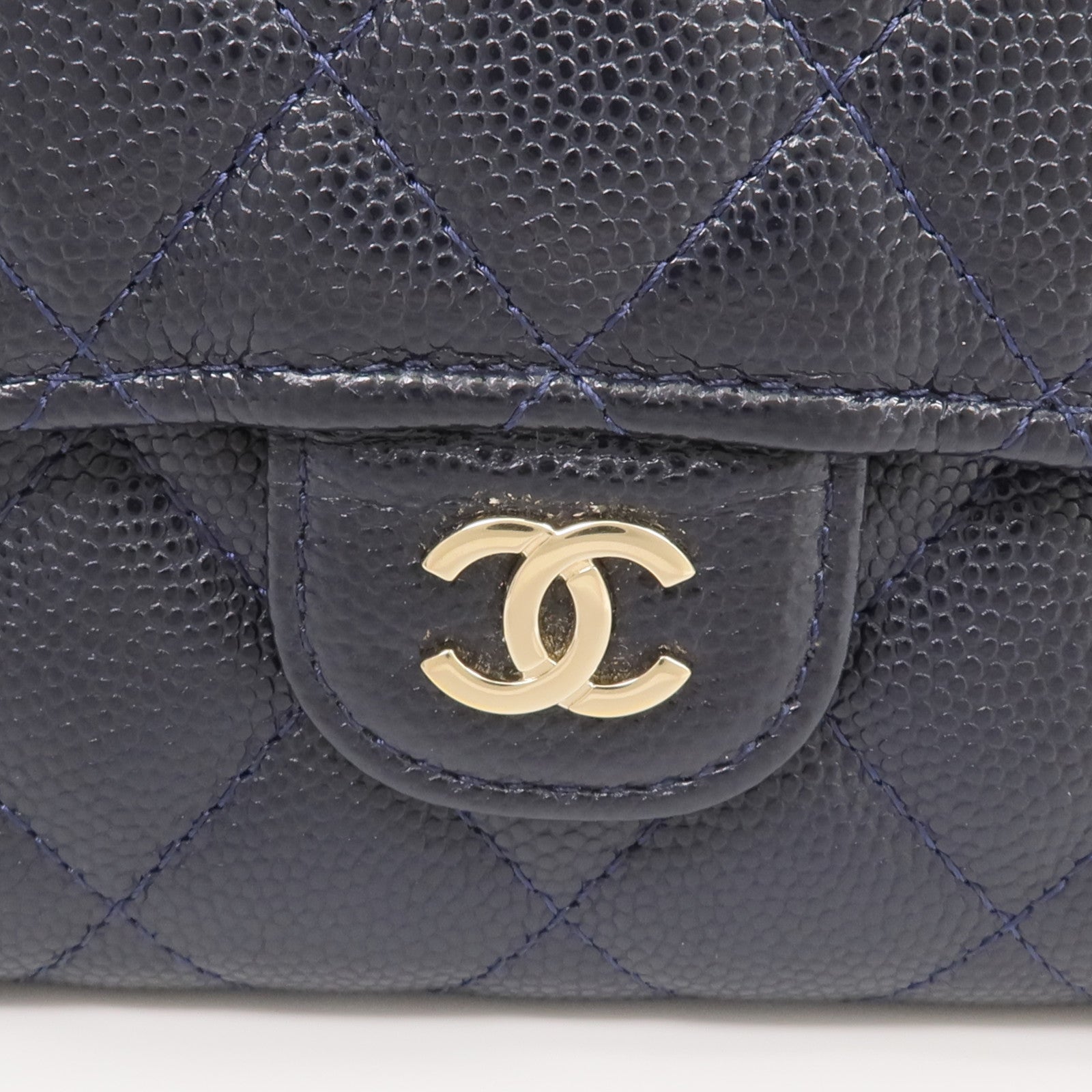 CHANEL 牛皮皮革Wallet金扣錢包