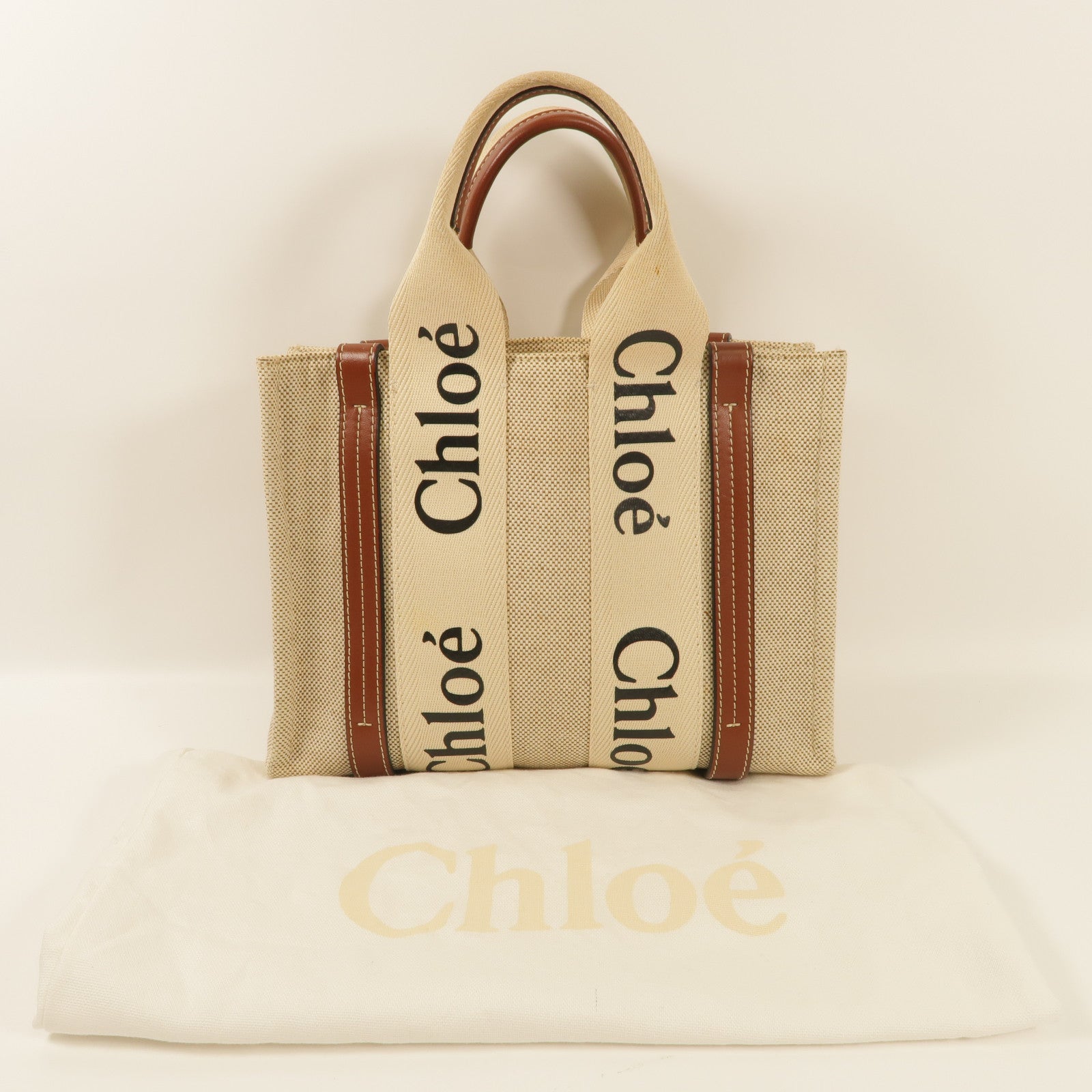 Chloe 【激減優惠】帆布Woody Tote Bag Small手挽袋
