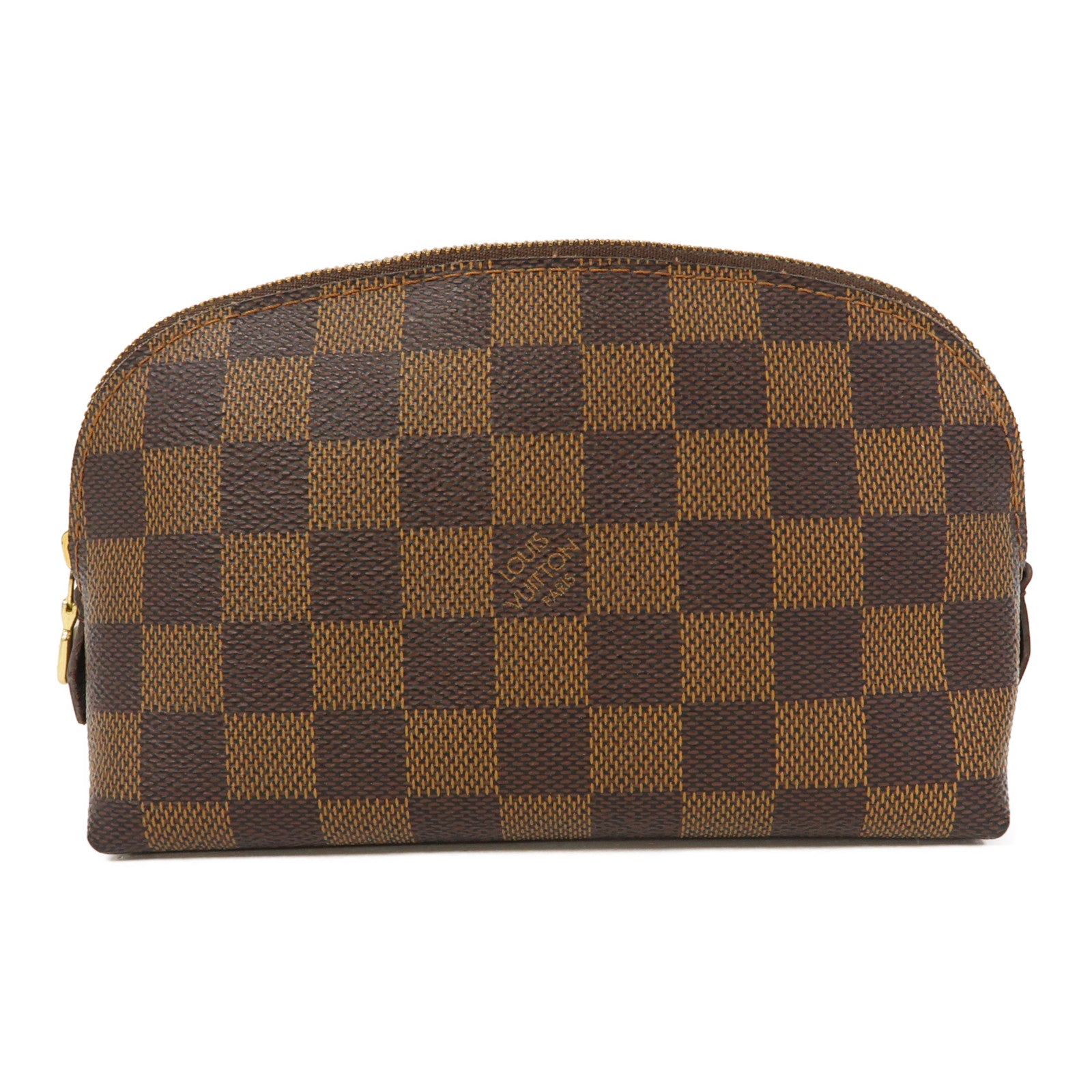 LOUIS VUITTON 【激減優惠】Damier Ebene Cosmetic Pouch PM金扣手拿包啡色