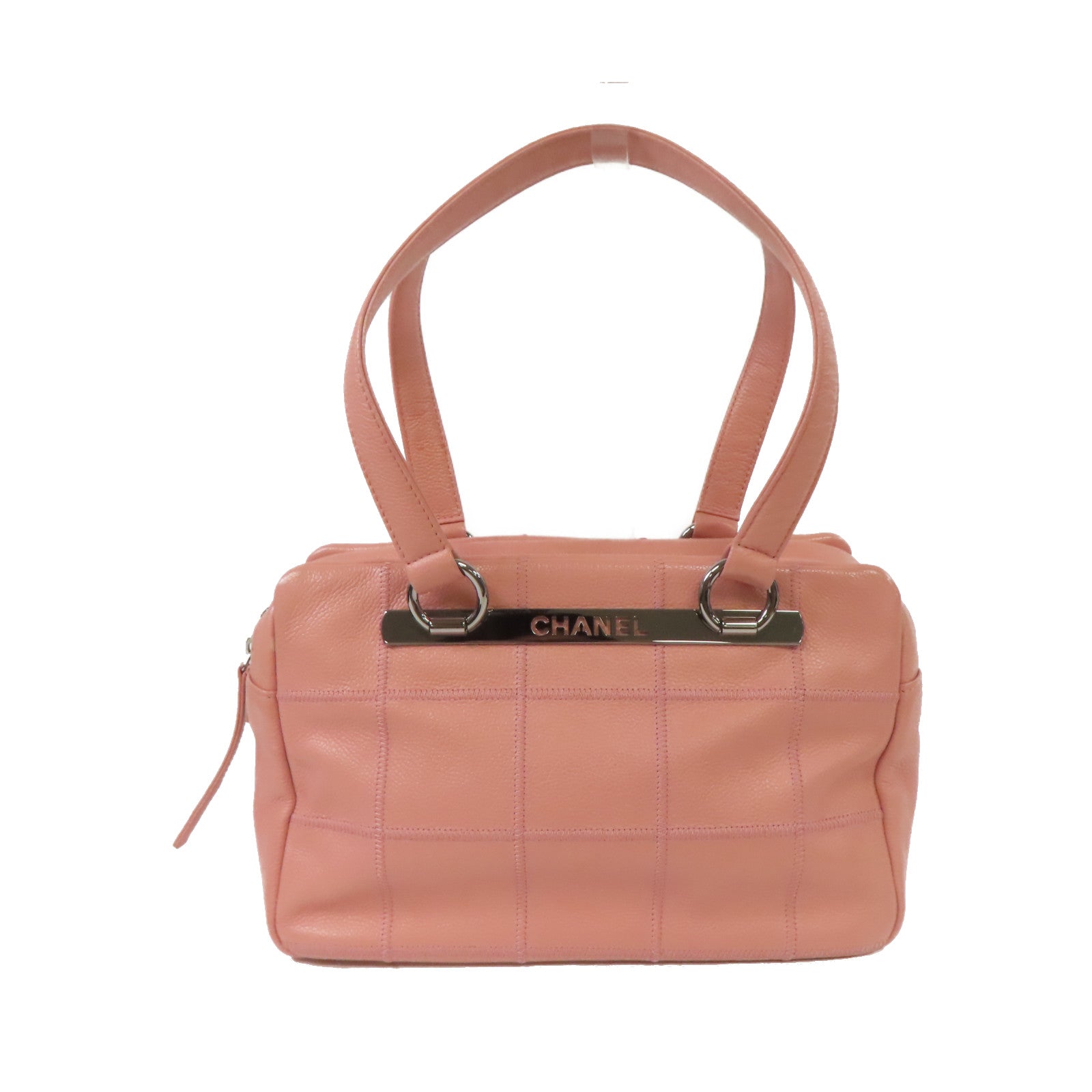 CHANEL 【激減優惠】牛皮皮革Vintage Shoulder Bag銀扣肩背袋粉紅色