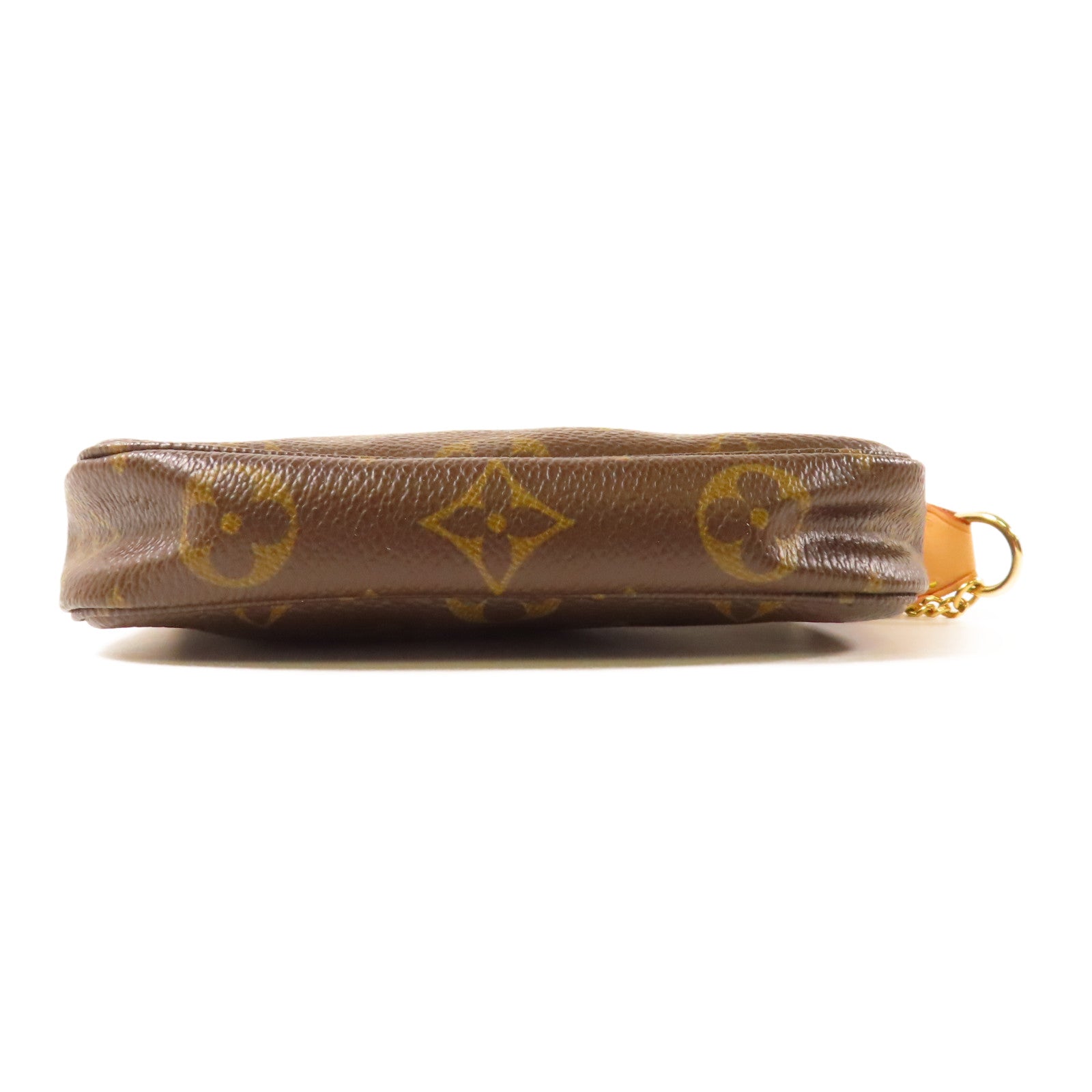 LOUIS VUITTON Monogram Pochette Accessories金扣手挽袋啡色