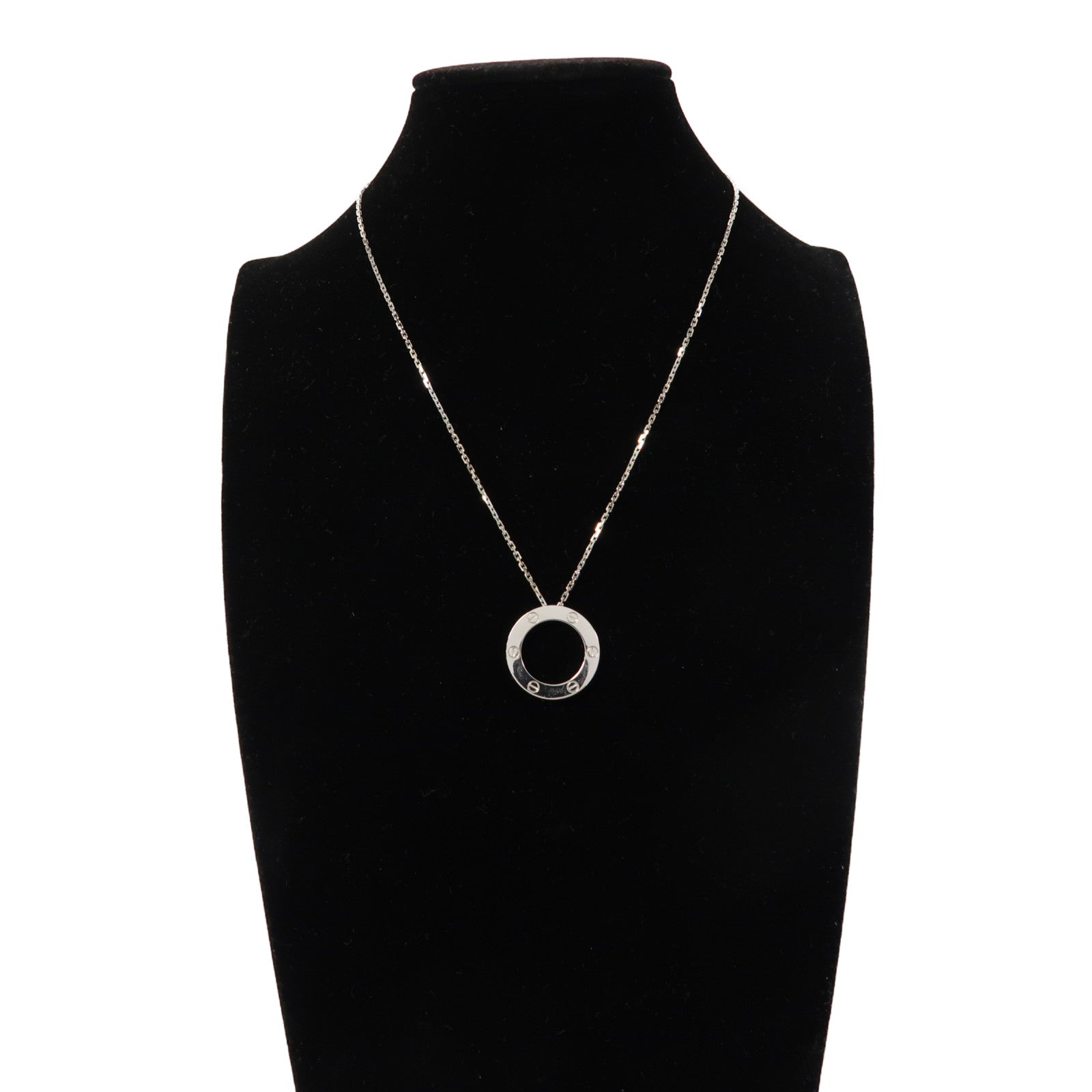 CARTIER 18K白金Love Necklace項鍊銀色