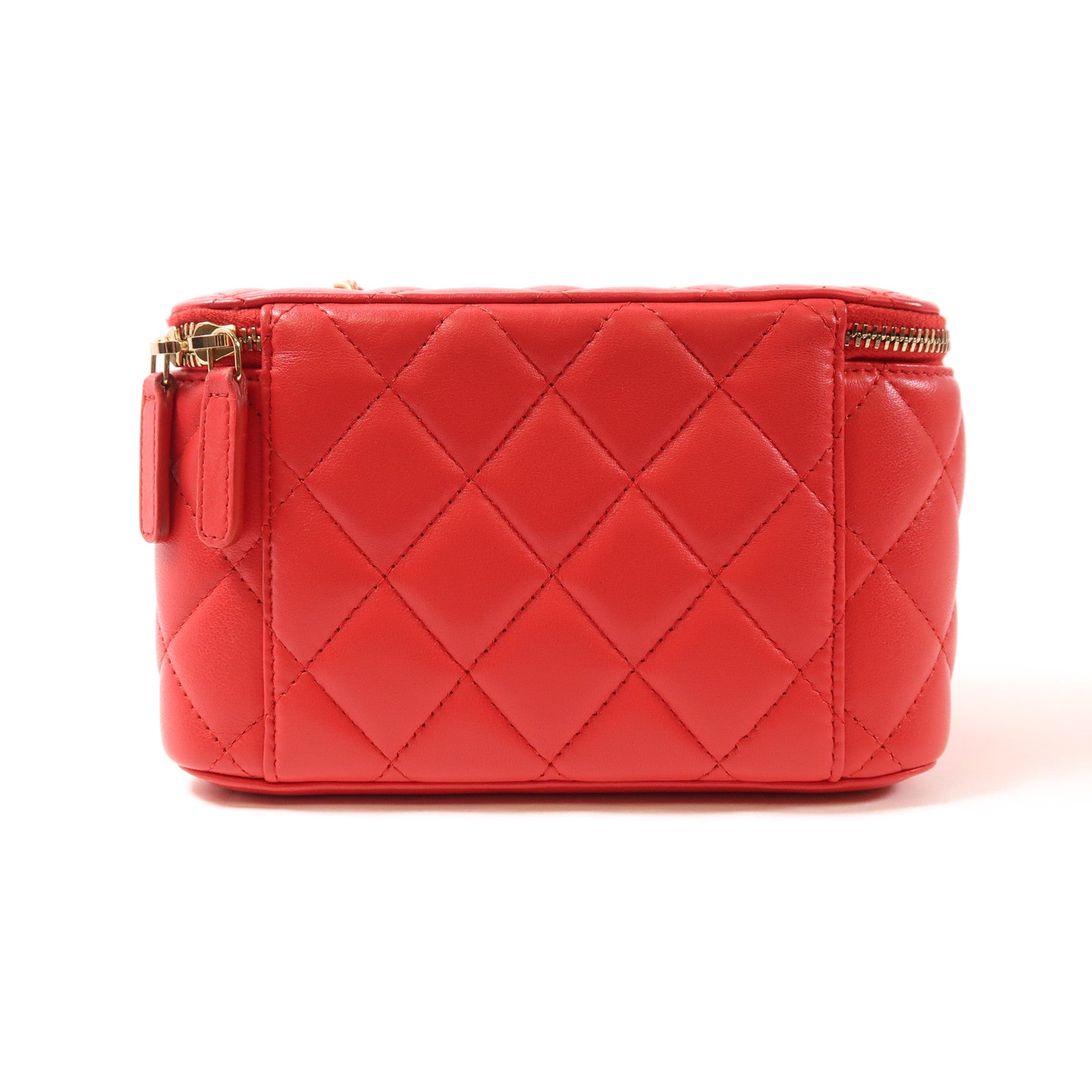 CHANEL 【激減優惠】羊皮皮革Vanity Case金扣鏈帶肩背袋
