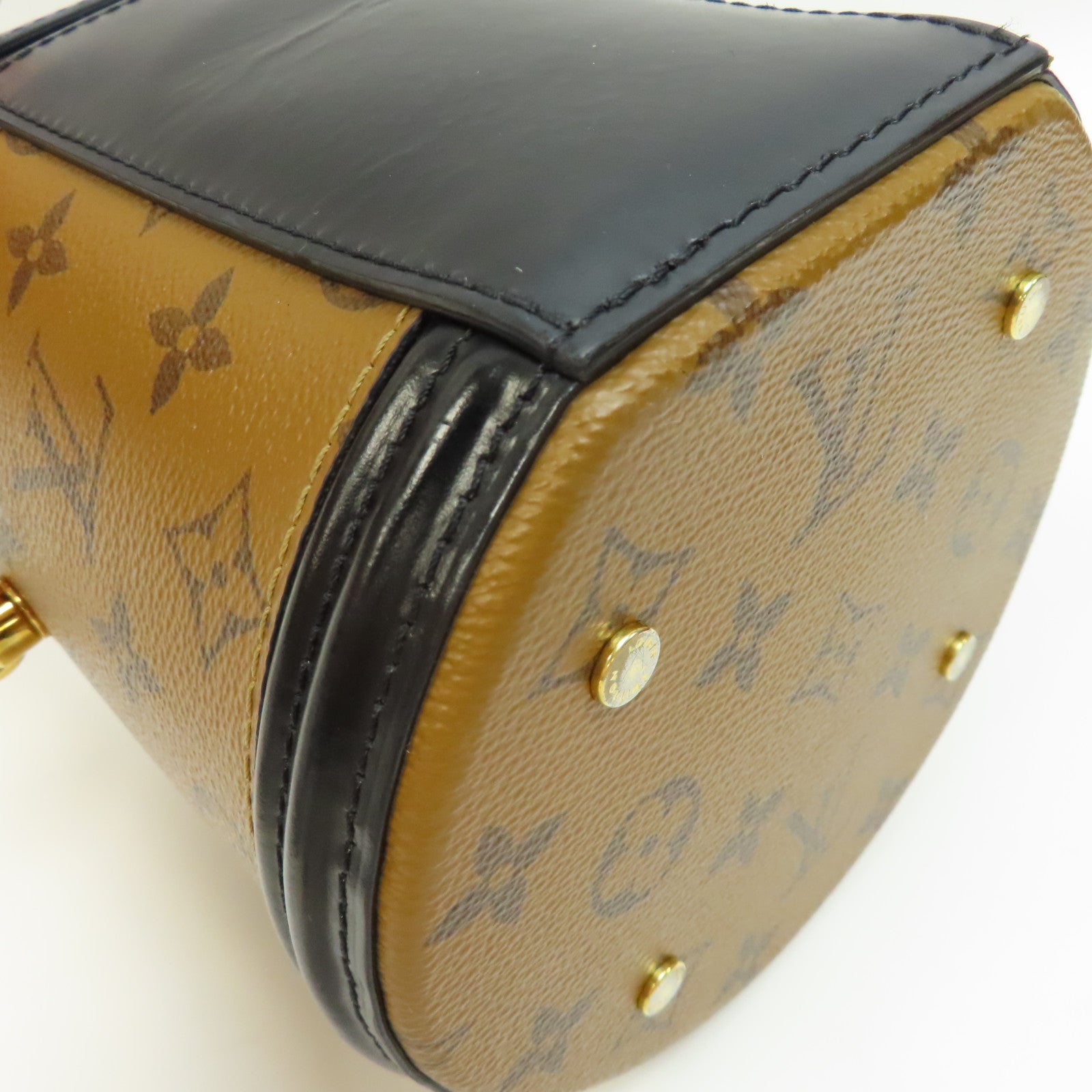 LOUIS VUITTON Monogram Reverse Cannes金扣手挽肩背兩用袋啡色