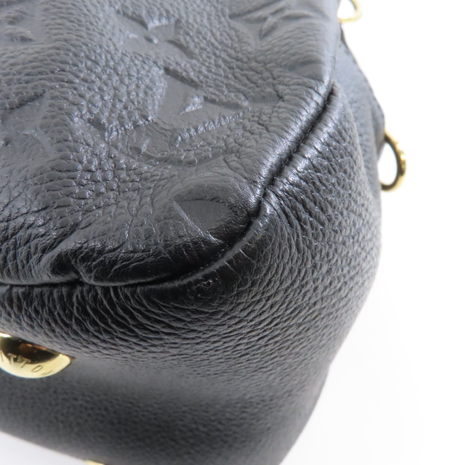 LOUIS VUITTON Monogram Empreinte Ponthieu MM金扣手挽袋/肩背袋黑色