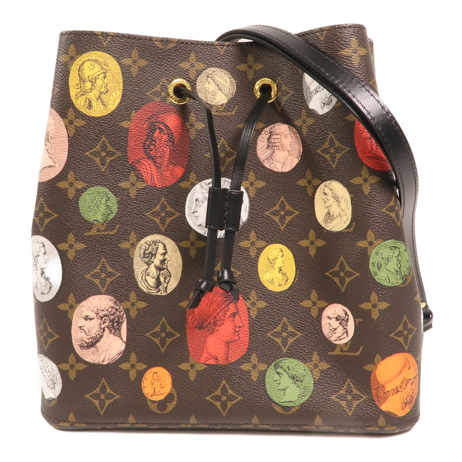 LOUIS VUITTON Monogram Cameo Fornasetti NeoNoe MM金扣肩背袋