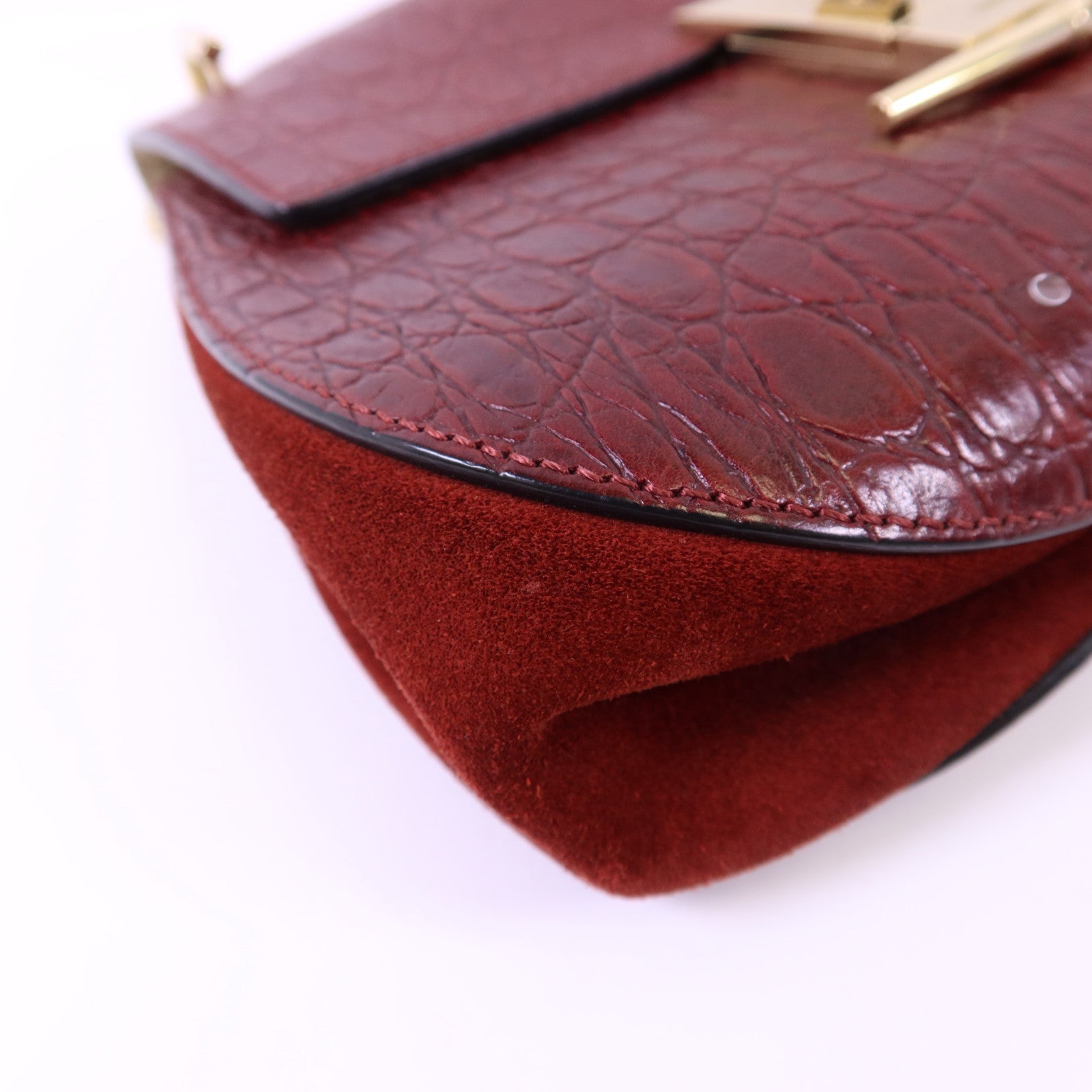 Chloe 牛皮皮革Shoulder Bag金扣鏈帶肩背袋