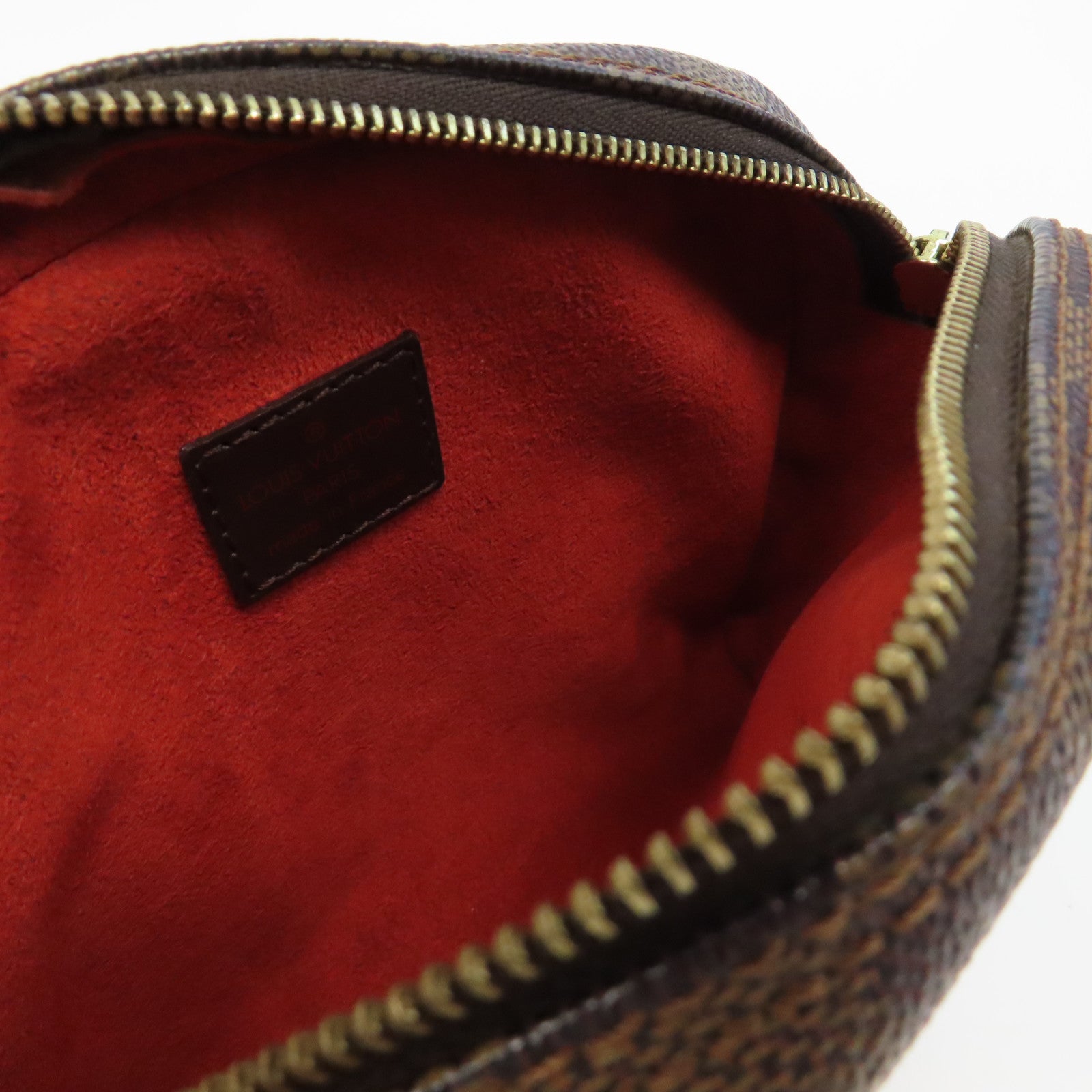 LOUIS VUITTON Damier Pochette Ipanema金扣肩背袋啡色
