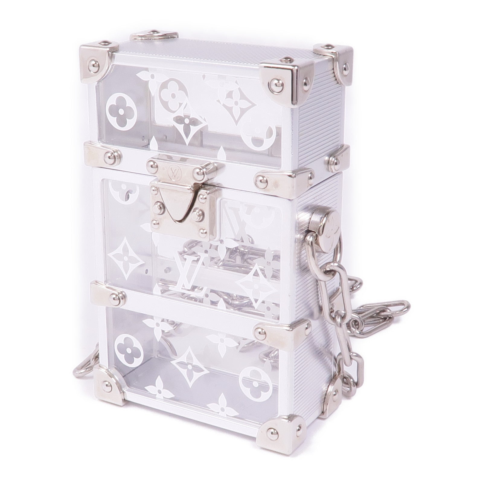 LOUIS VUITTON PVC Trunk Box Shoulder銀扣鏈帶肩背袋