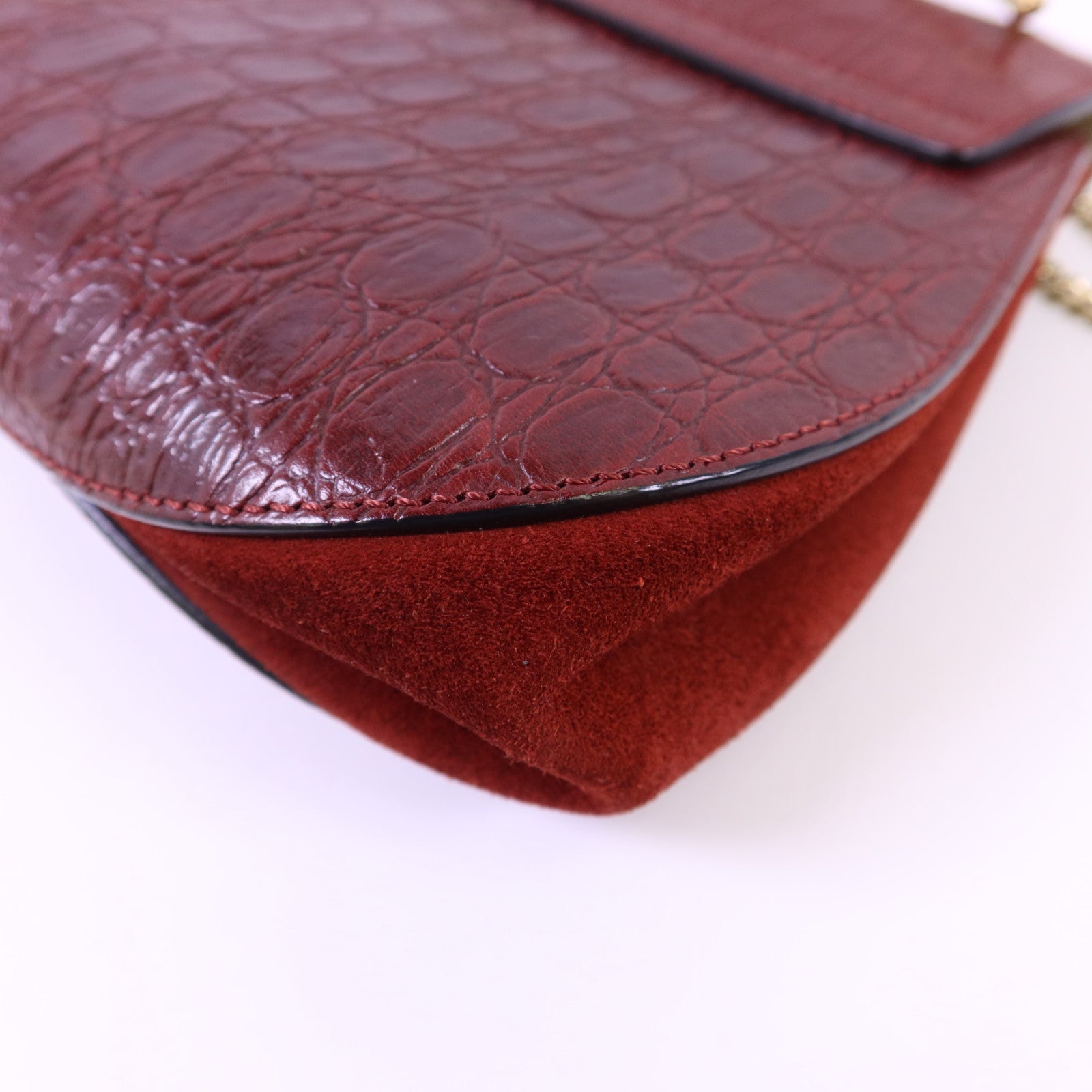 Chloe 牛皮皮革Shoulder Bag金扣鏈帶肩背袋