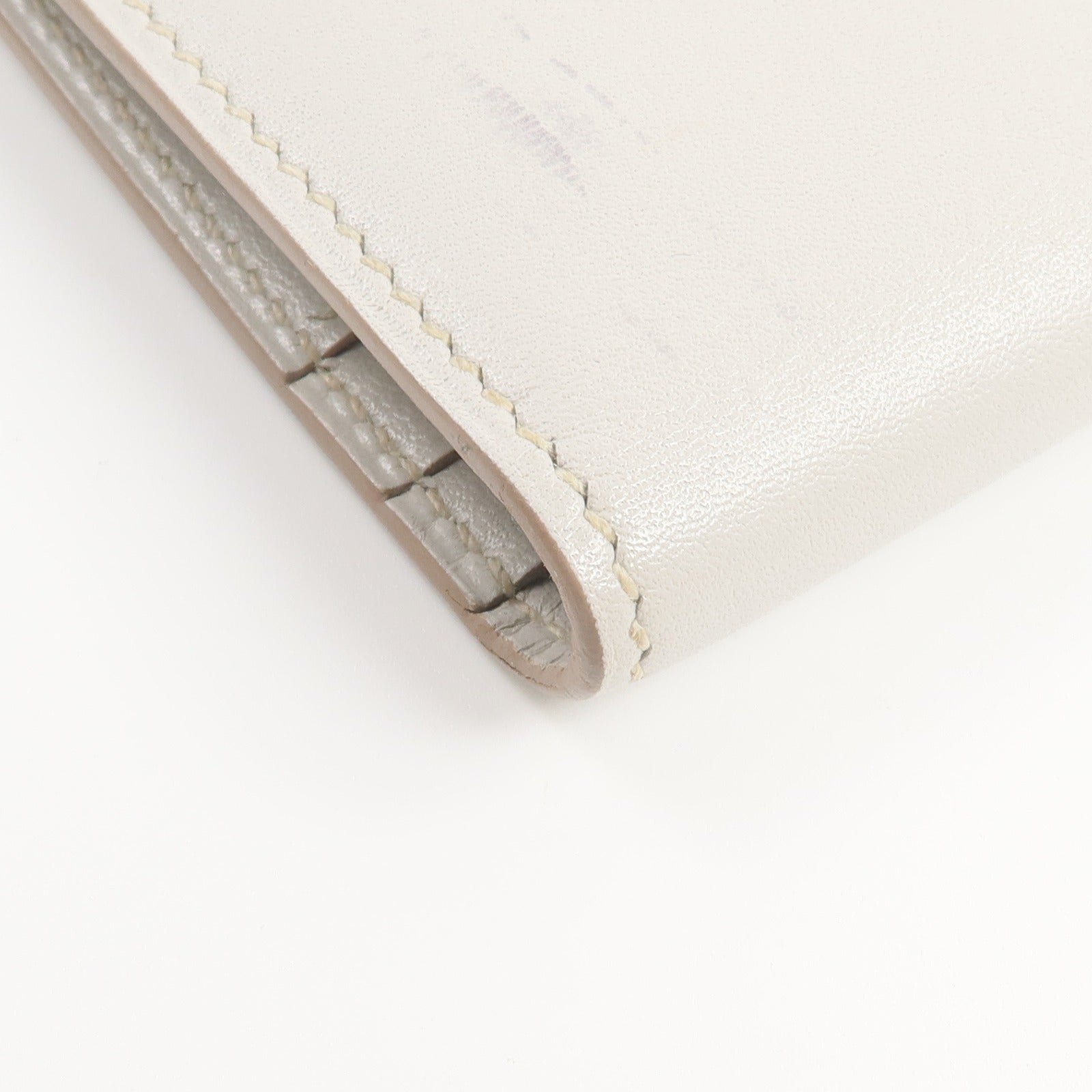 HERMES Tadelakt皮革/蜥蝪皮革Bearn Long Wallet長錢包Gris Perle