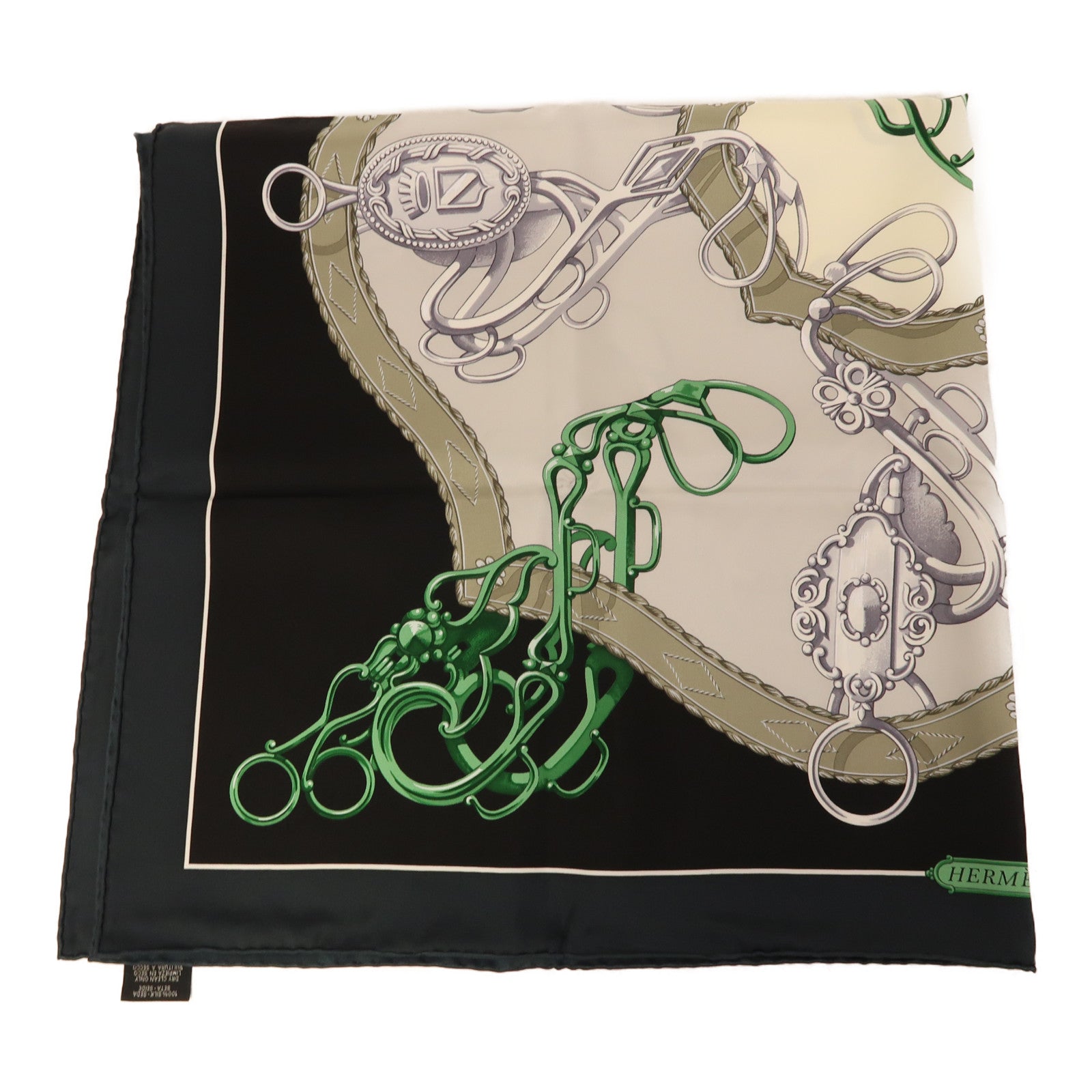 HERMES 絲質Scarf圍巾黑色