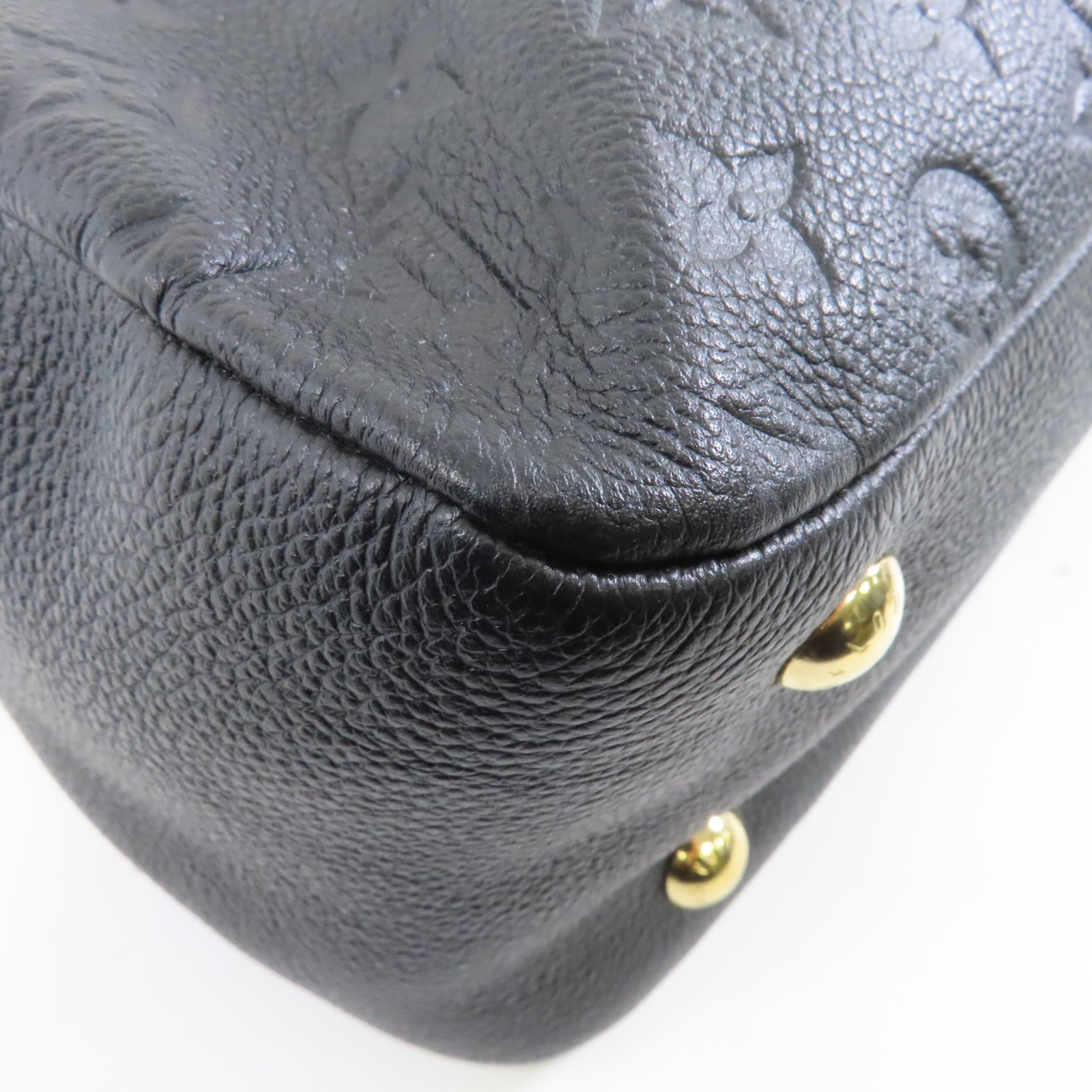LOUIS VUITTON Monogram Empreinte Ponthieu MM金扣手挽袋/肩背袋黑色