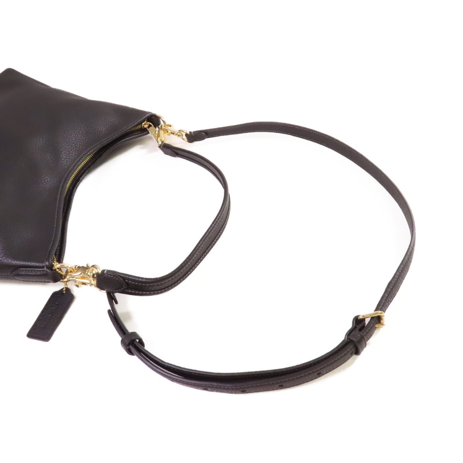 COACH 牛皮皮革2Way Shoulder Bag金扣手挽肩背兩用袋黑色