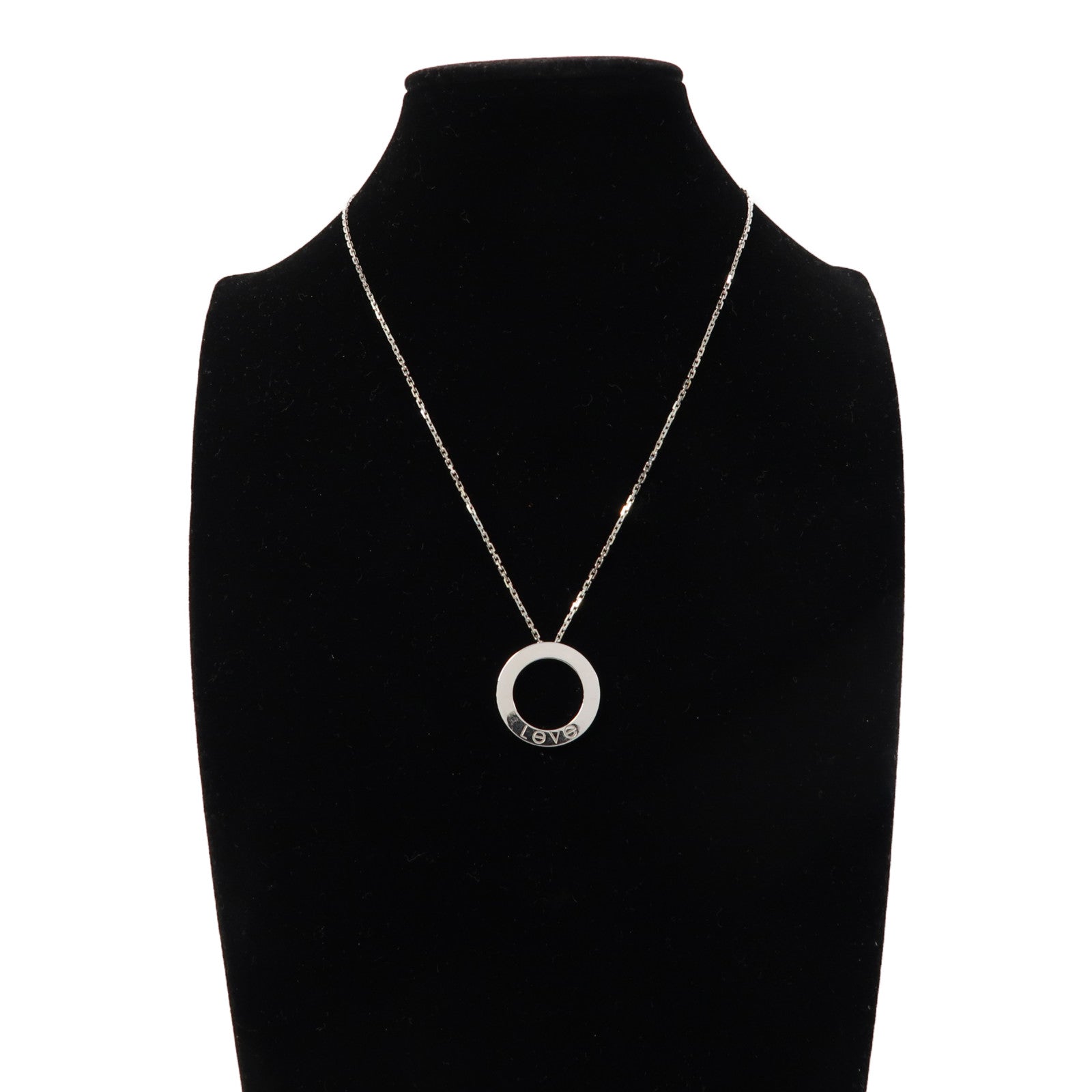 CARTIER 18K白金Love Necklace項鍊銀色