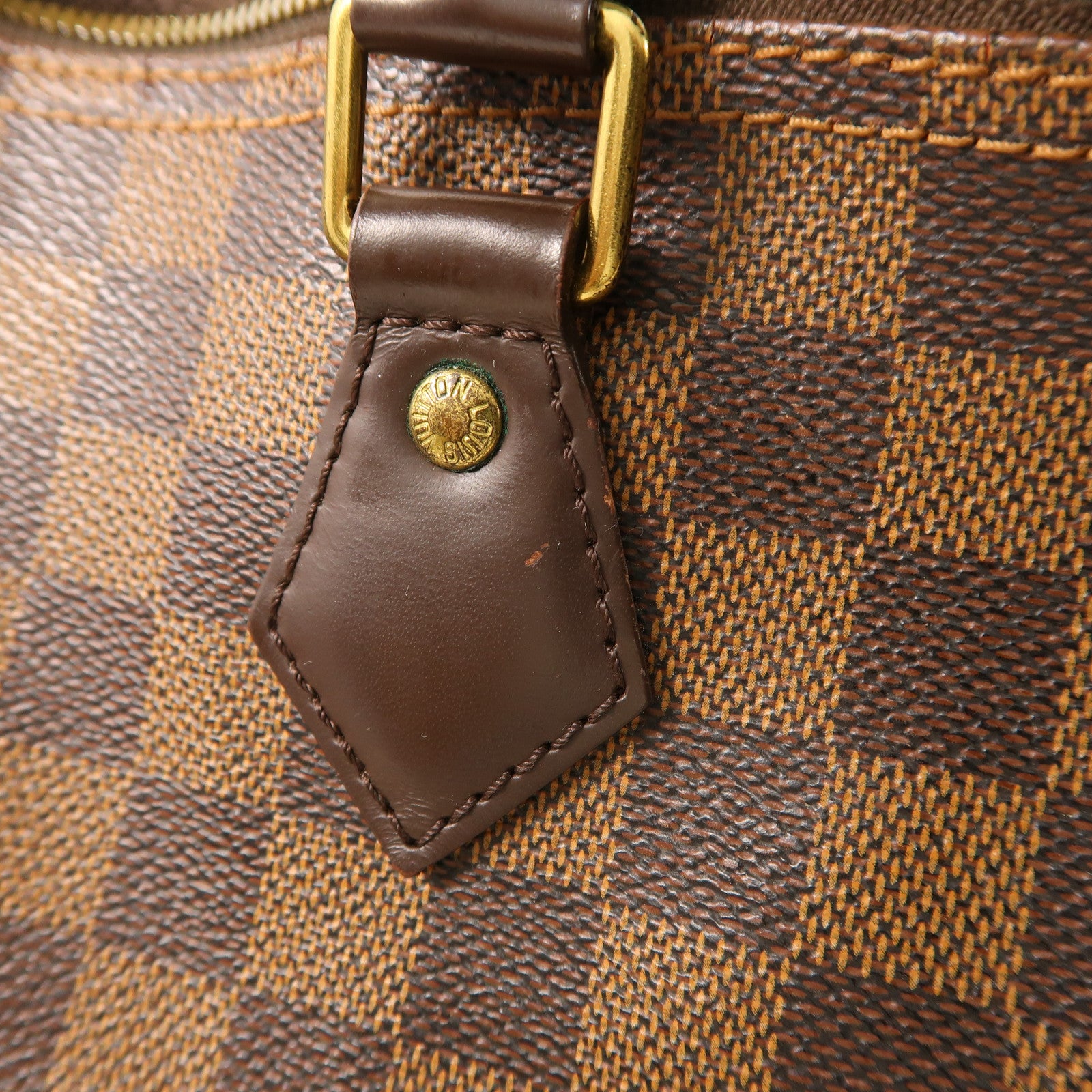 LOUIS VUITTON Damier Speedy Bandouliere 30金扣手挽肩背兩用袋棕色