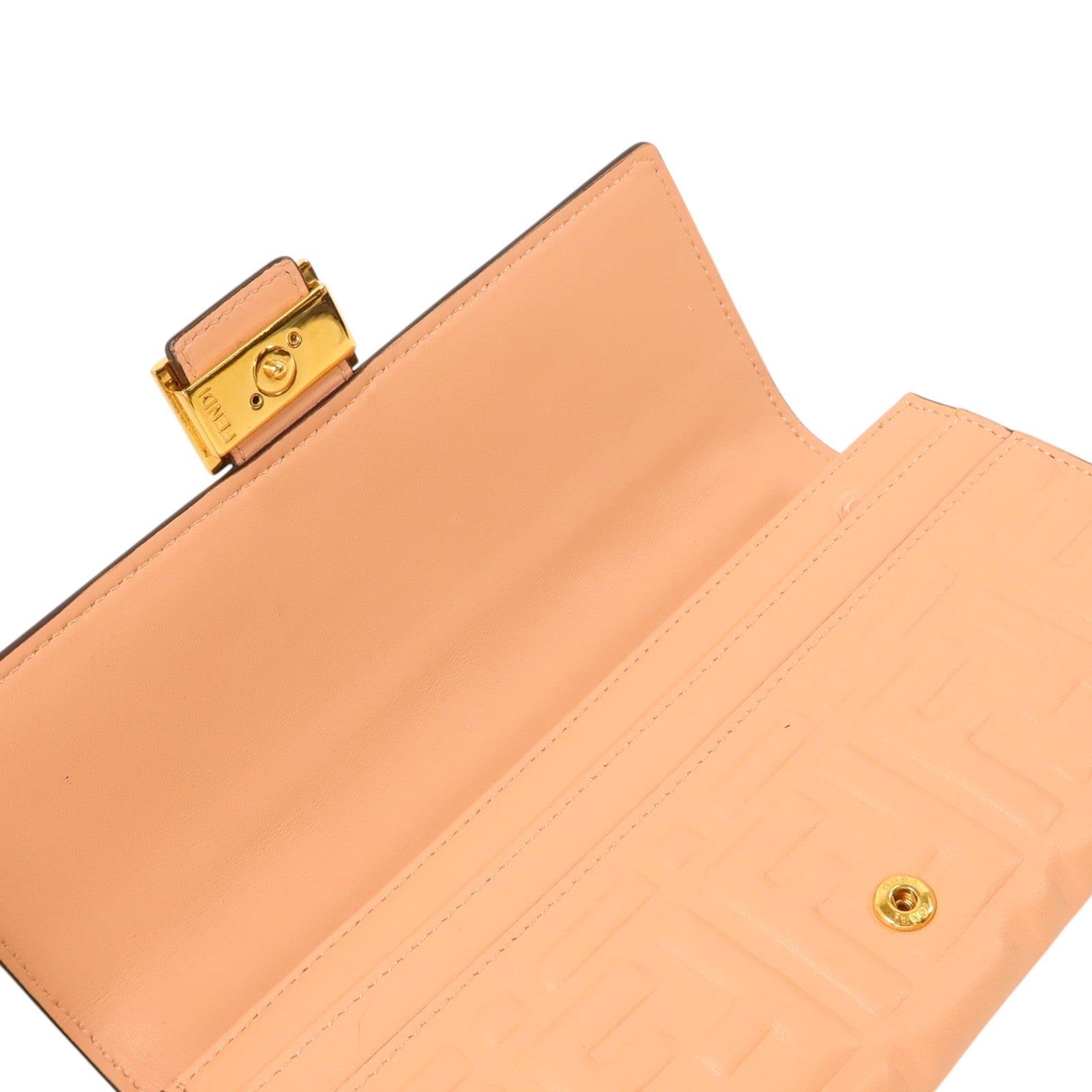 FENDI 羊皮皮革Baguette Continental Wallet金扣長錢包