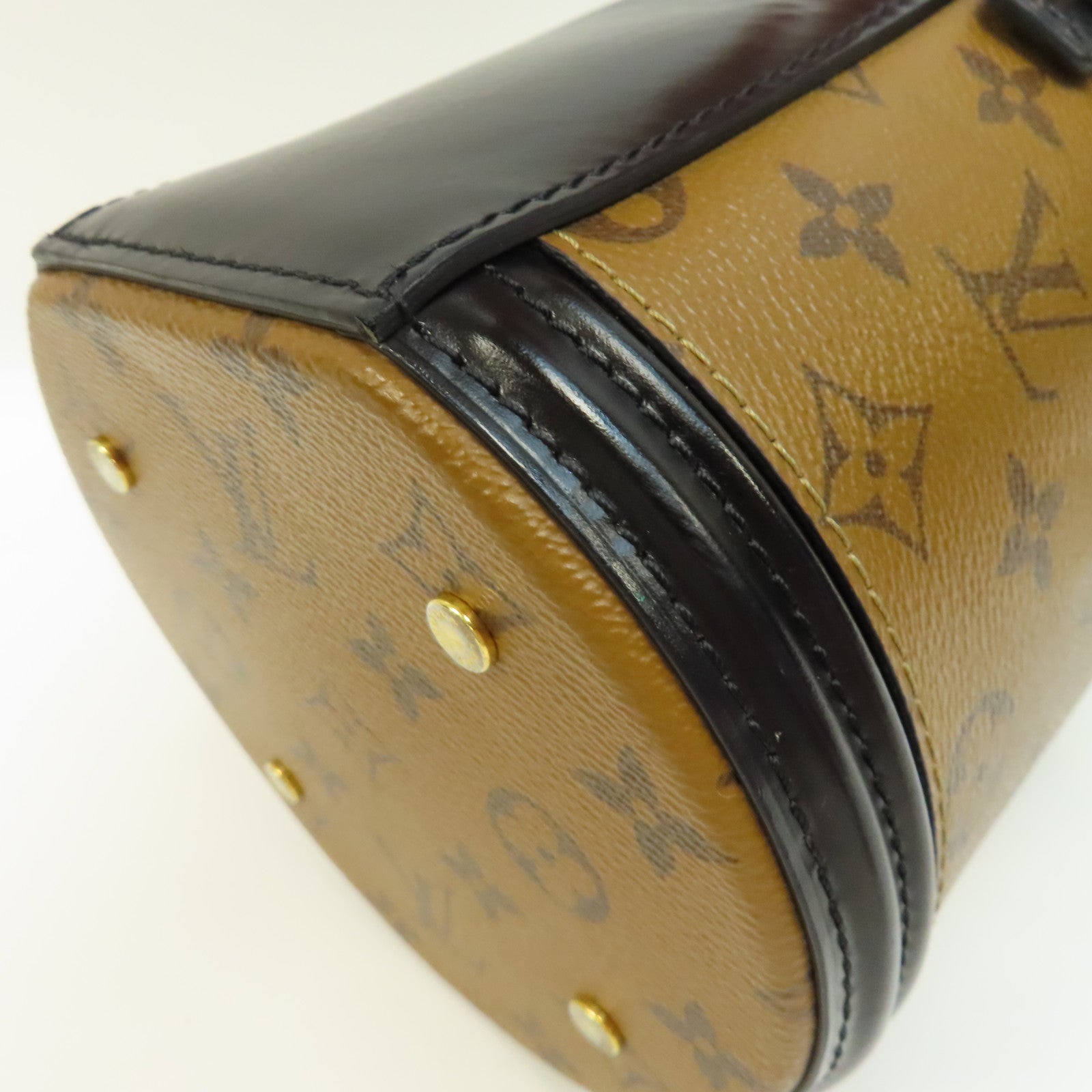 LOUIS VUITTON Monogram Reverse Cannes金扣手挽肩背兩用袋啡色