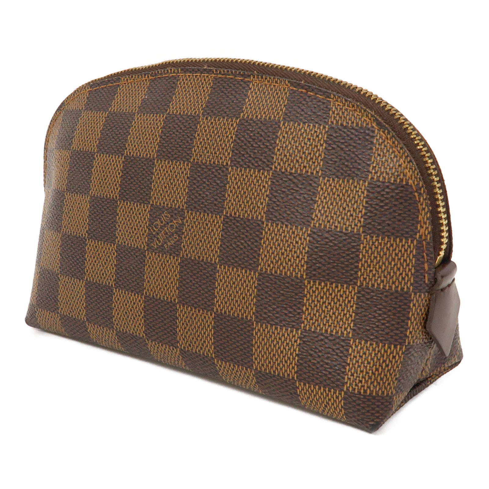 LOUIS VUITTON 【激減優惠】Damier Ebene Cosmetic Pouch PM金扣手拿包啡色