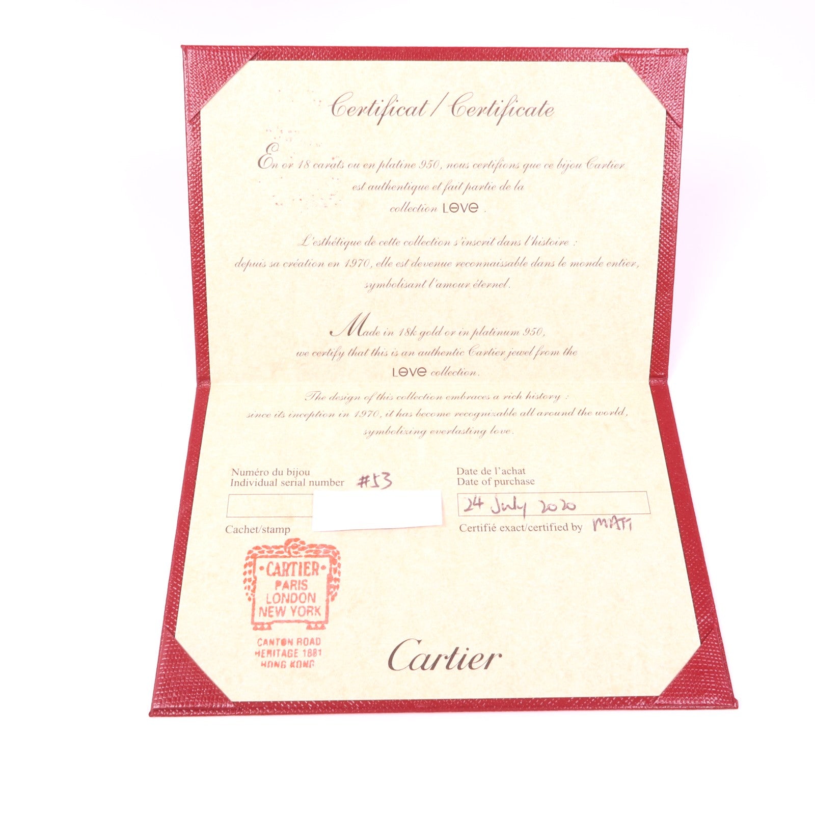 CARTIER 18K玫瑰金Love Ring Small Model 8 Diamonds鑽石戒指Cartier#53