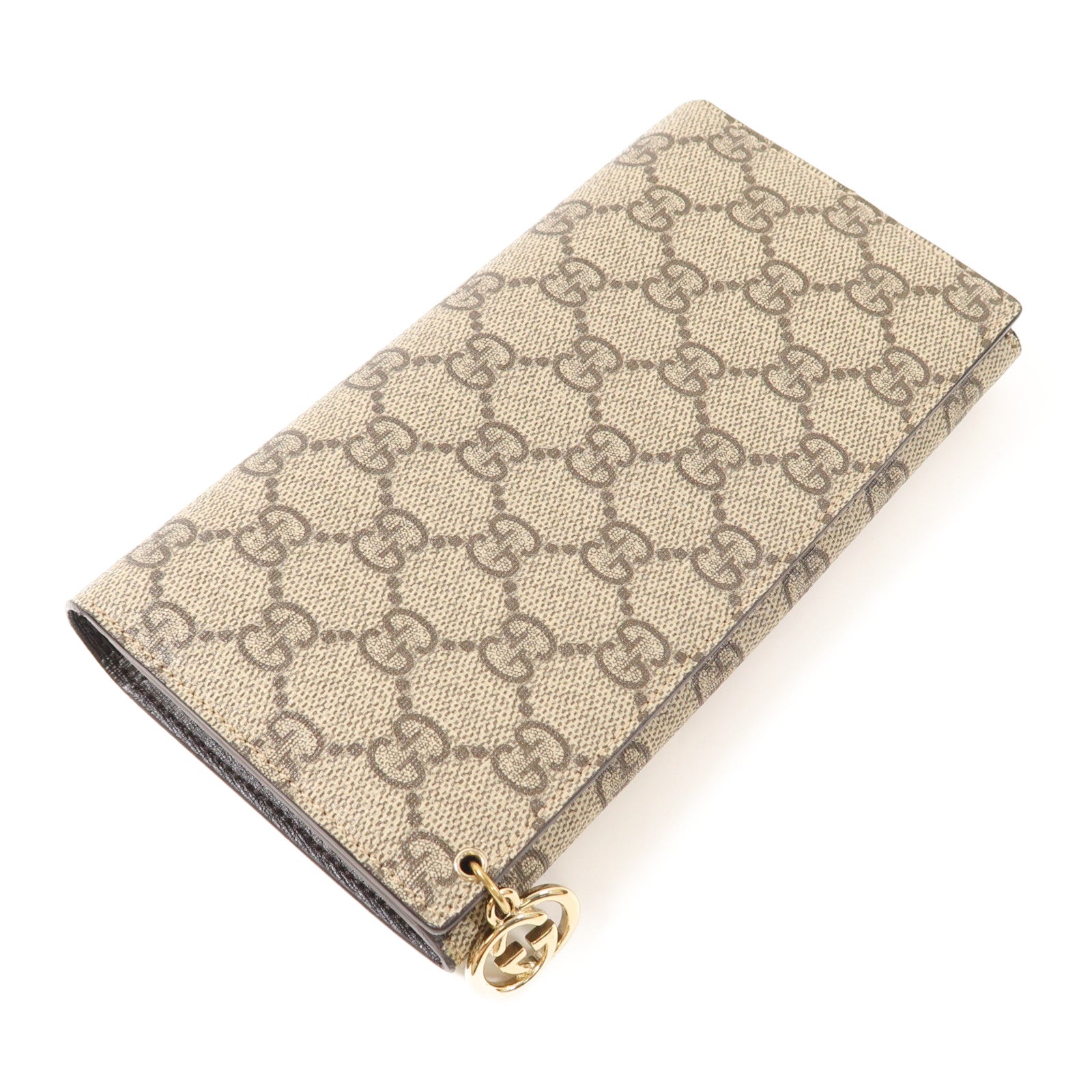 GUCCI 塗層帆布Long Wallet金扣長錢包