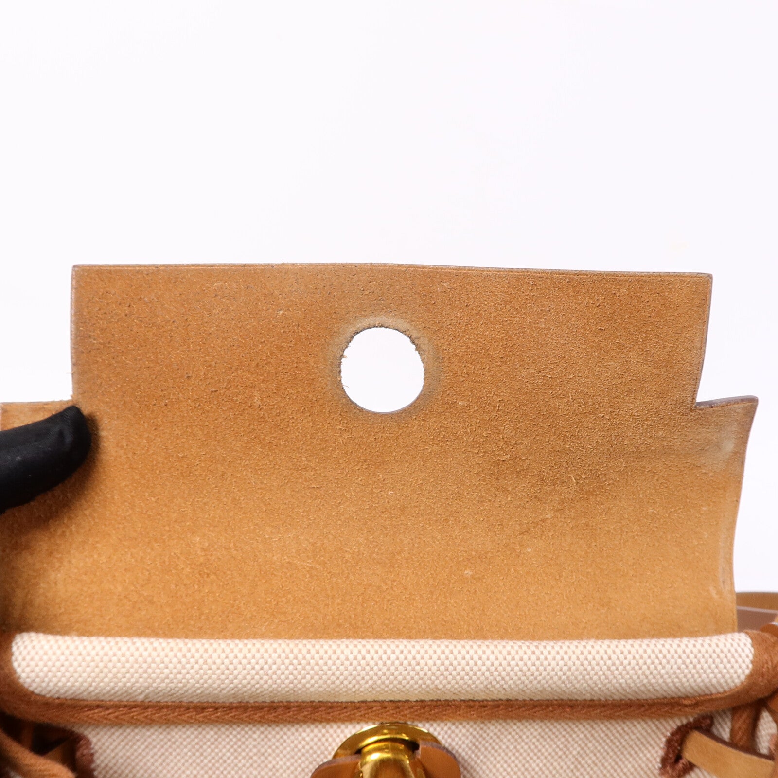 HERMES 帆布Mini Herbag肩背袋Gold