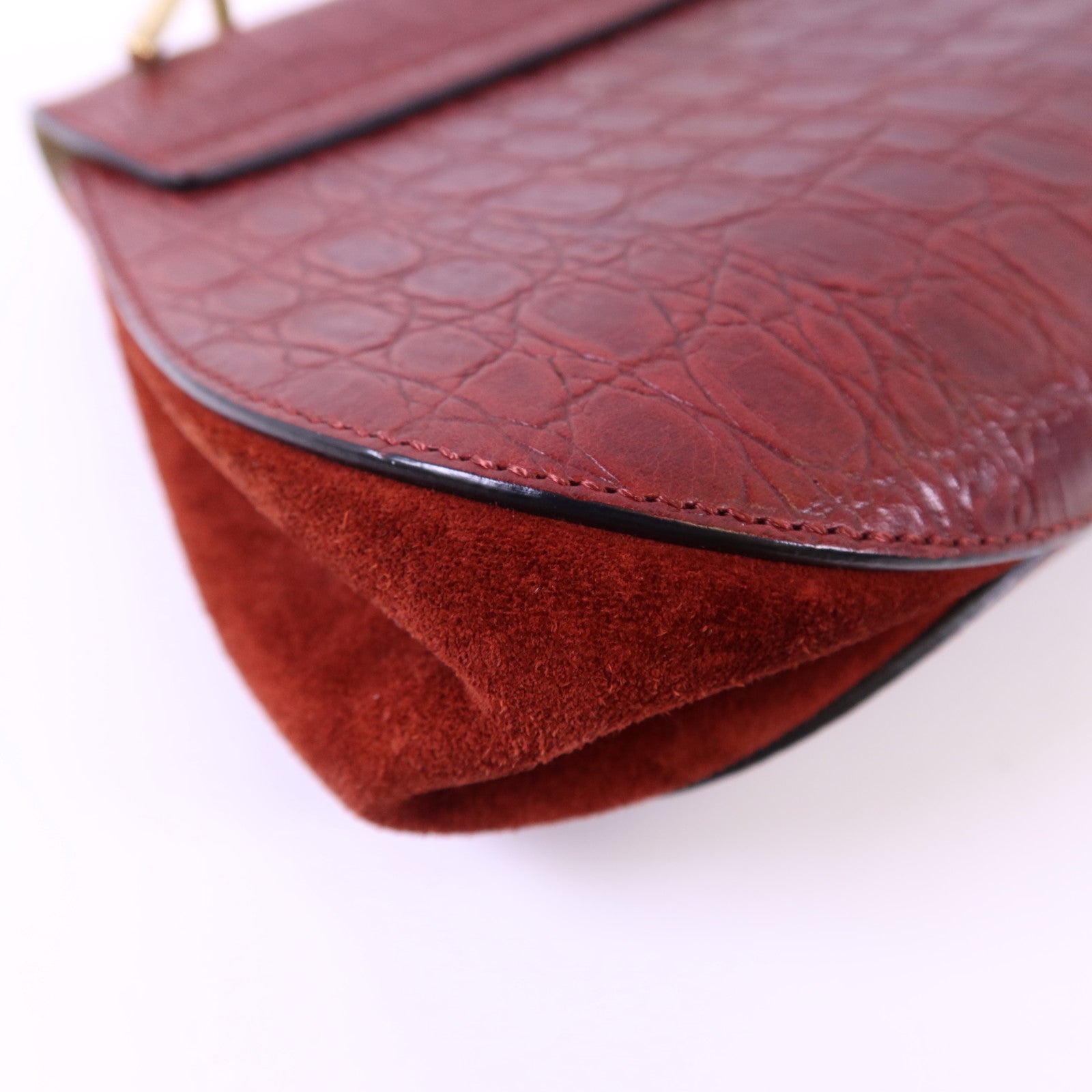 Chloe 牛皮皮革Shoulder Bag金扣鏈帶肩背袋
