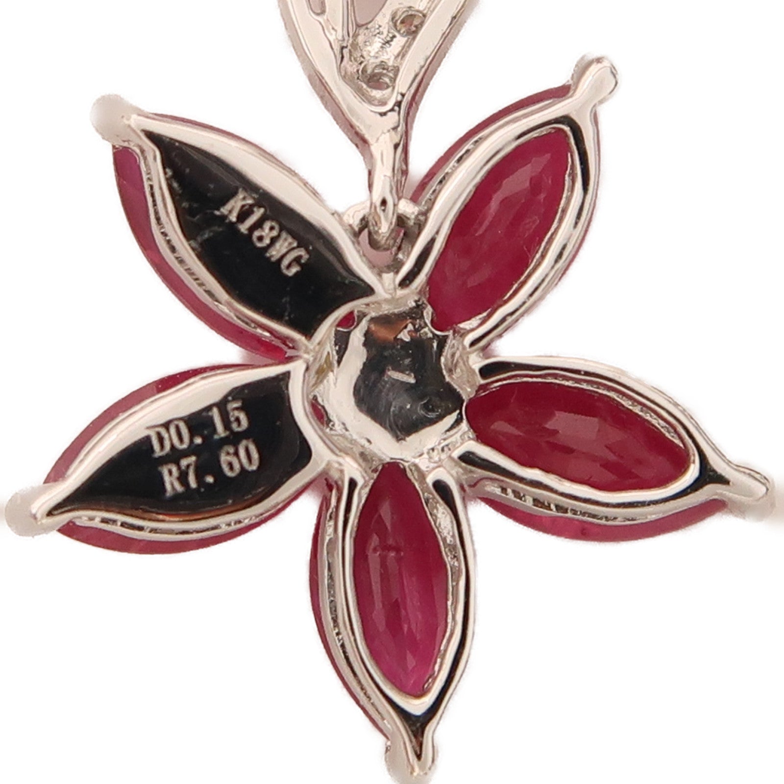 JEWELRY 【激減優惠】18K白金/紅寶石/鑽石Ruby Diamond Earrings耳環