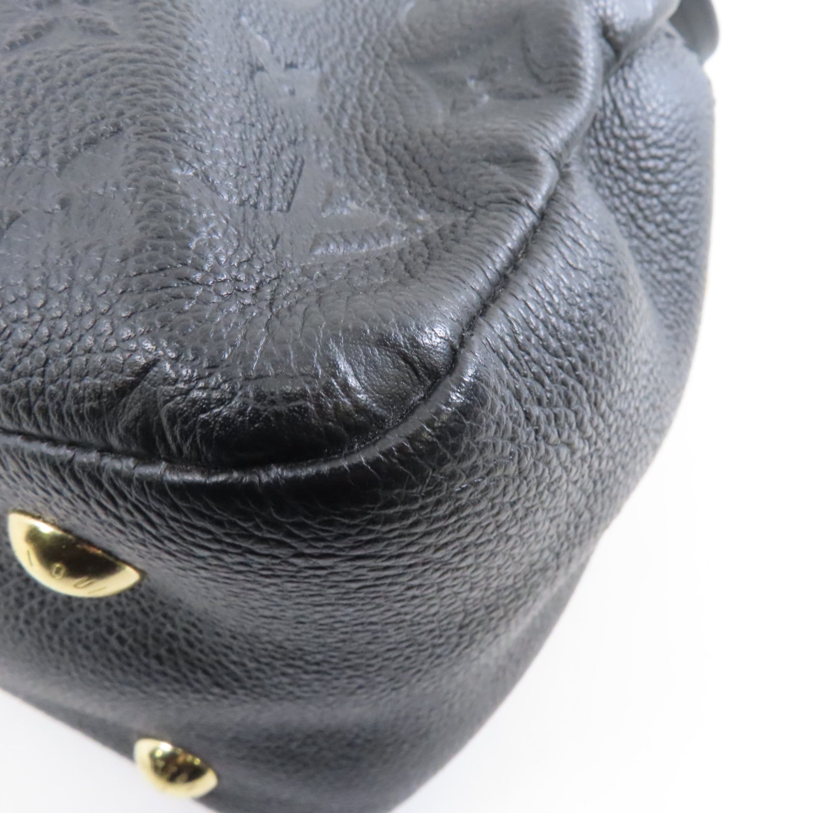 LOUIS VUITTON Monogram Empreinte Ponthieu MM金扣手挽袋/肩背袋黑色