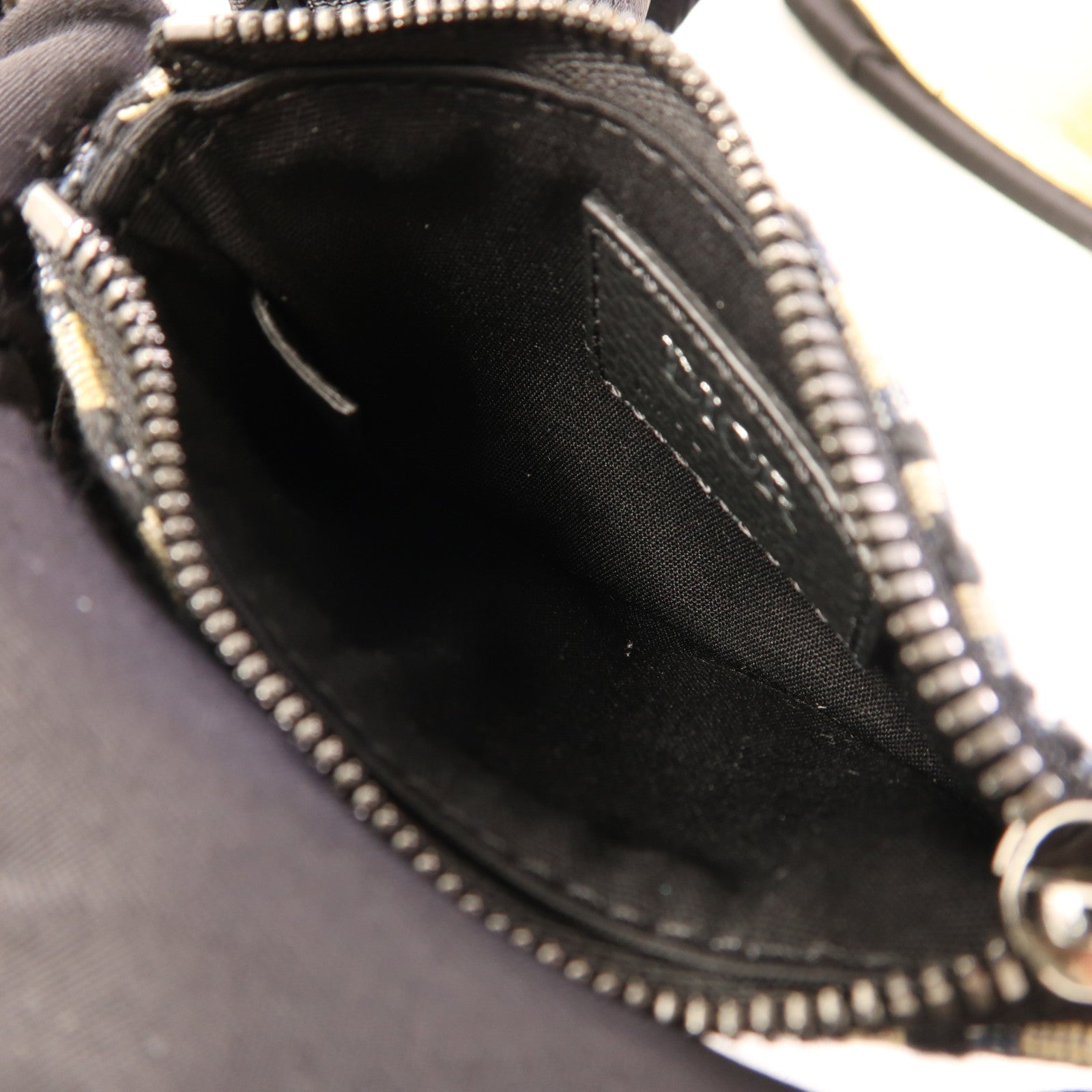 Dior 帆布Saddle Triple Pouch銀扣肩背袋