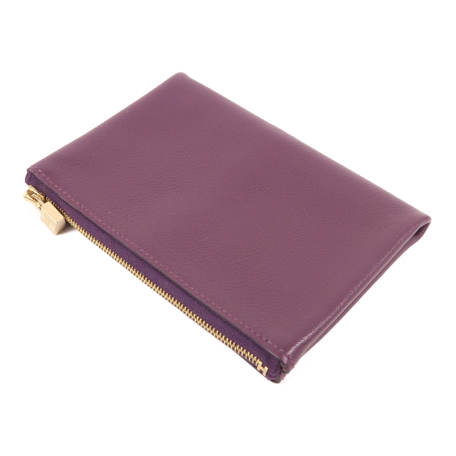 HERMES Evercolor皮革Trousse Atout金扣零錢包