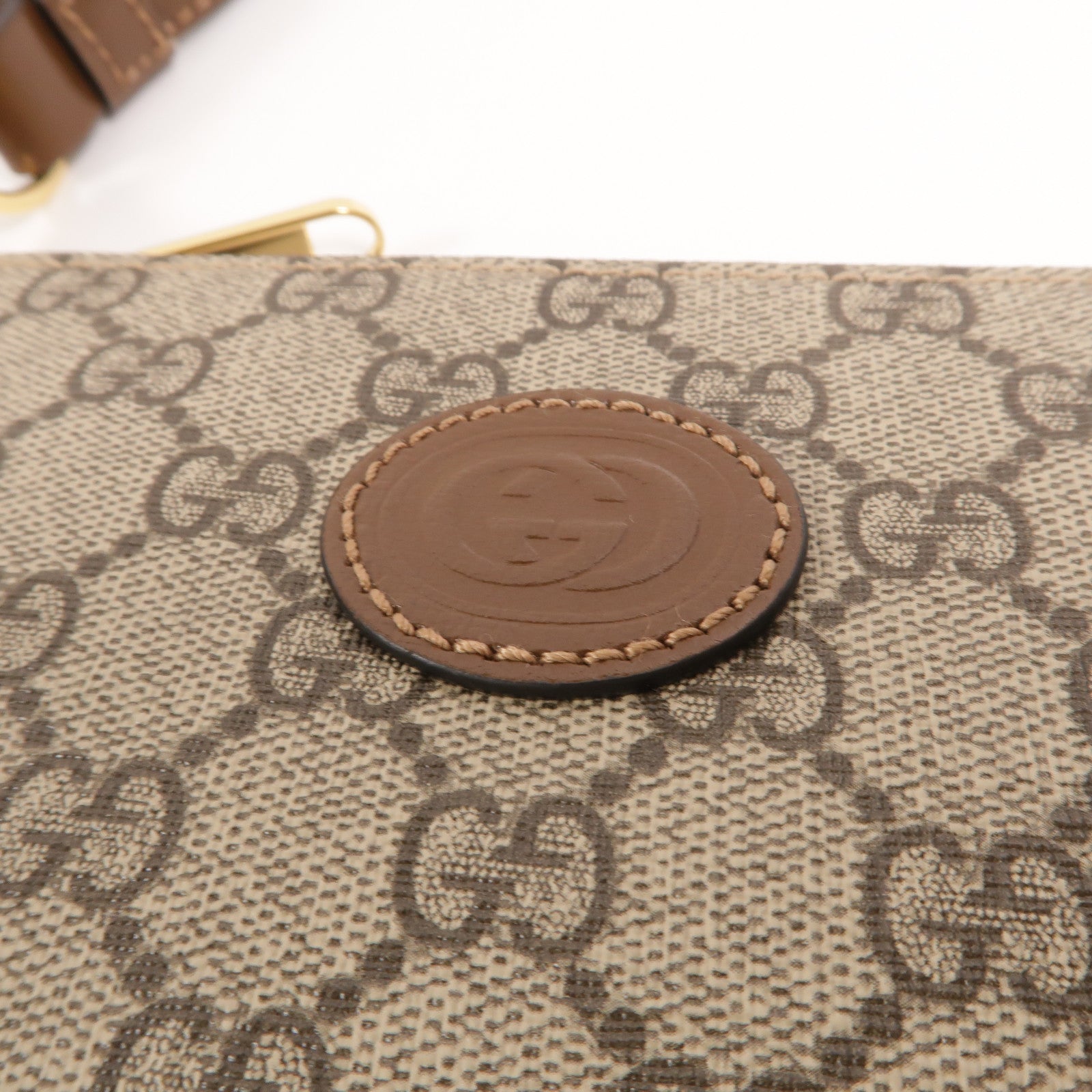 GUCCI 塗層帆布Interlocking G Messenger手挽肩背兩用袋