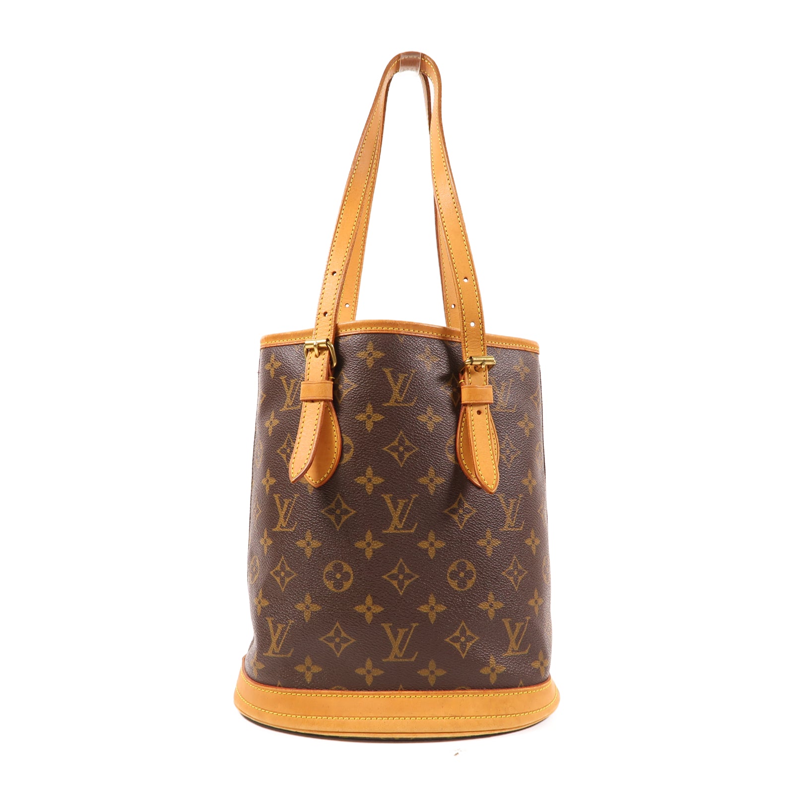 LOUIS VUITTON Monogram Bucket PM金扣肩背袋啡色